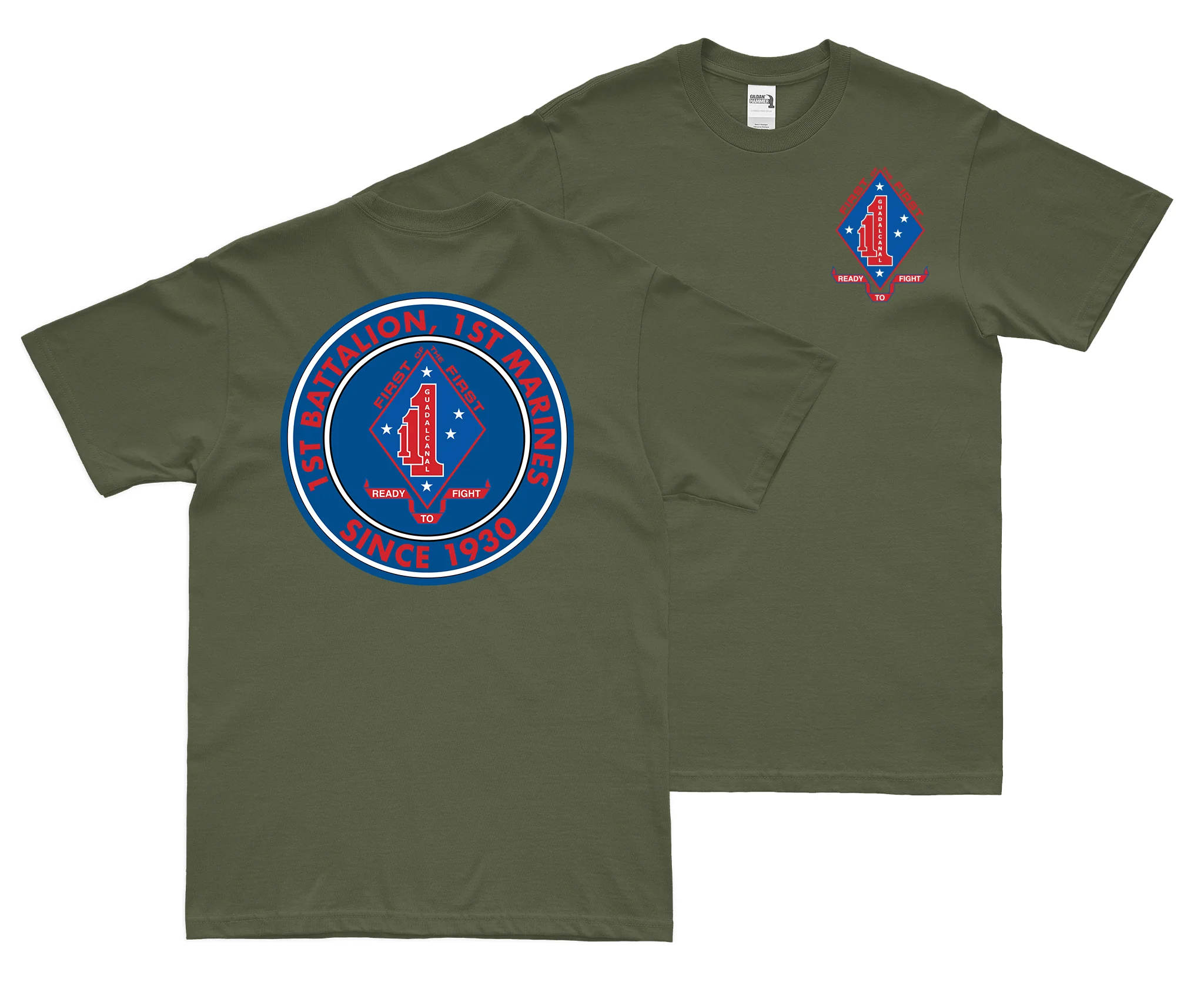 Double-Sided 1/1 Marines Since 1930 Emblem T-Shirt - Image 2