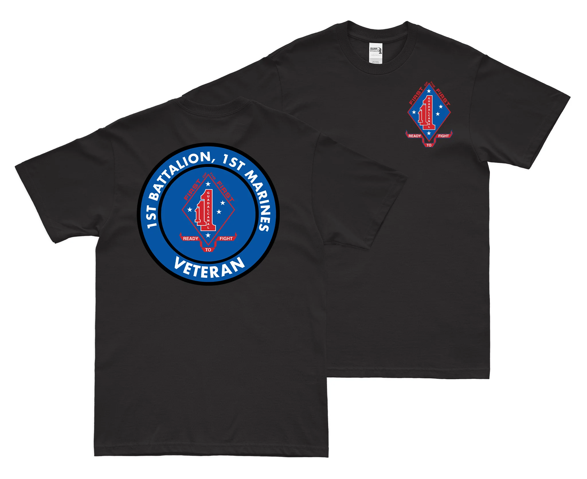 Double-Sided 1/1 Marines Veteran Emblem T-Shirt