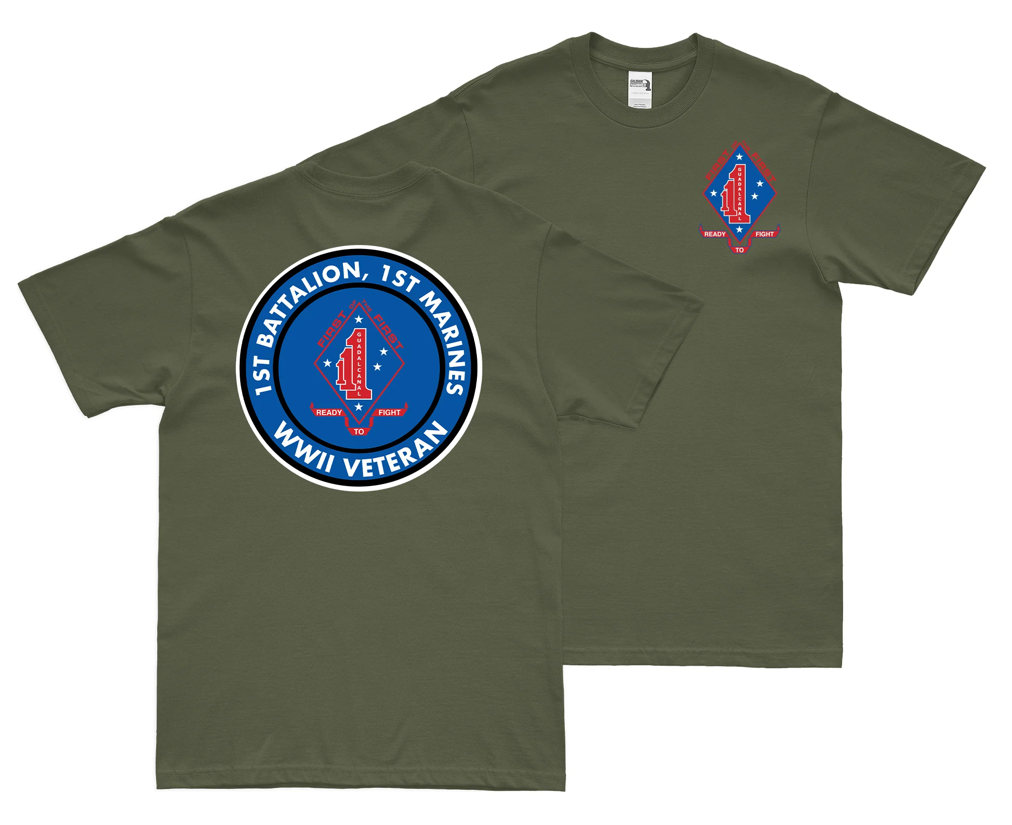 Double-Sided 1/1 Marines WW2 Veteran T-Shirt - Image 2