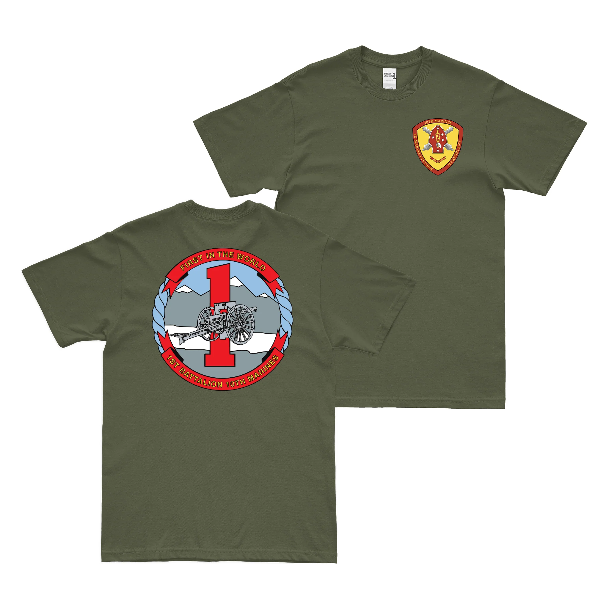 Double-Sided 1-10 Marines 10th Marine Regiment T-Shirt - Image 2