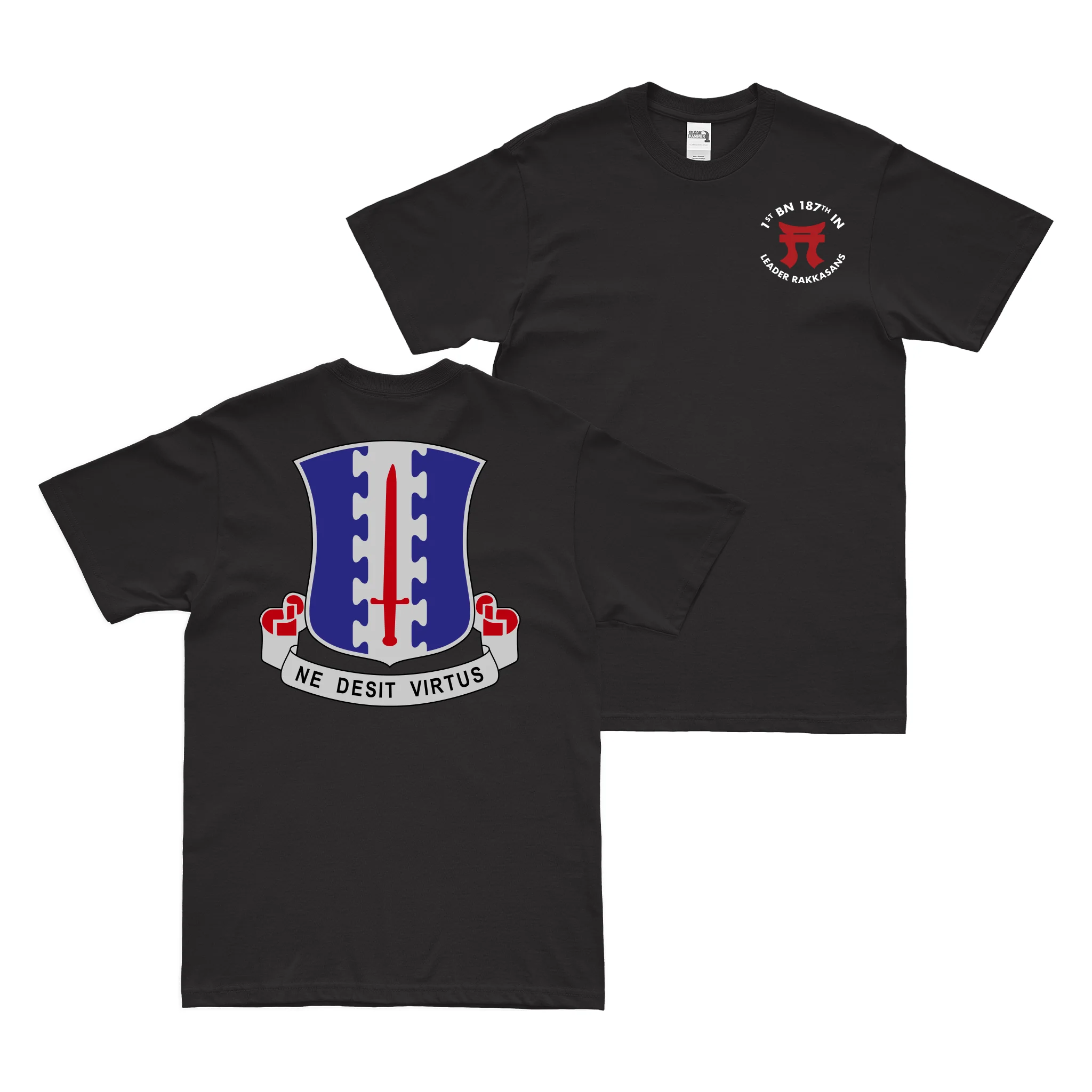 Double-Sided 1-187 Infantry Regiment Emblem T-Shirt - Image 3