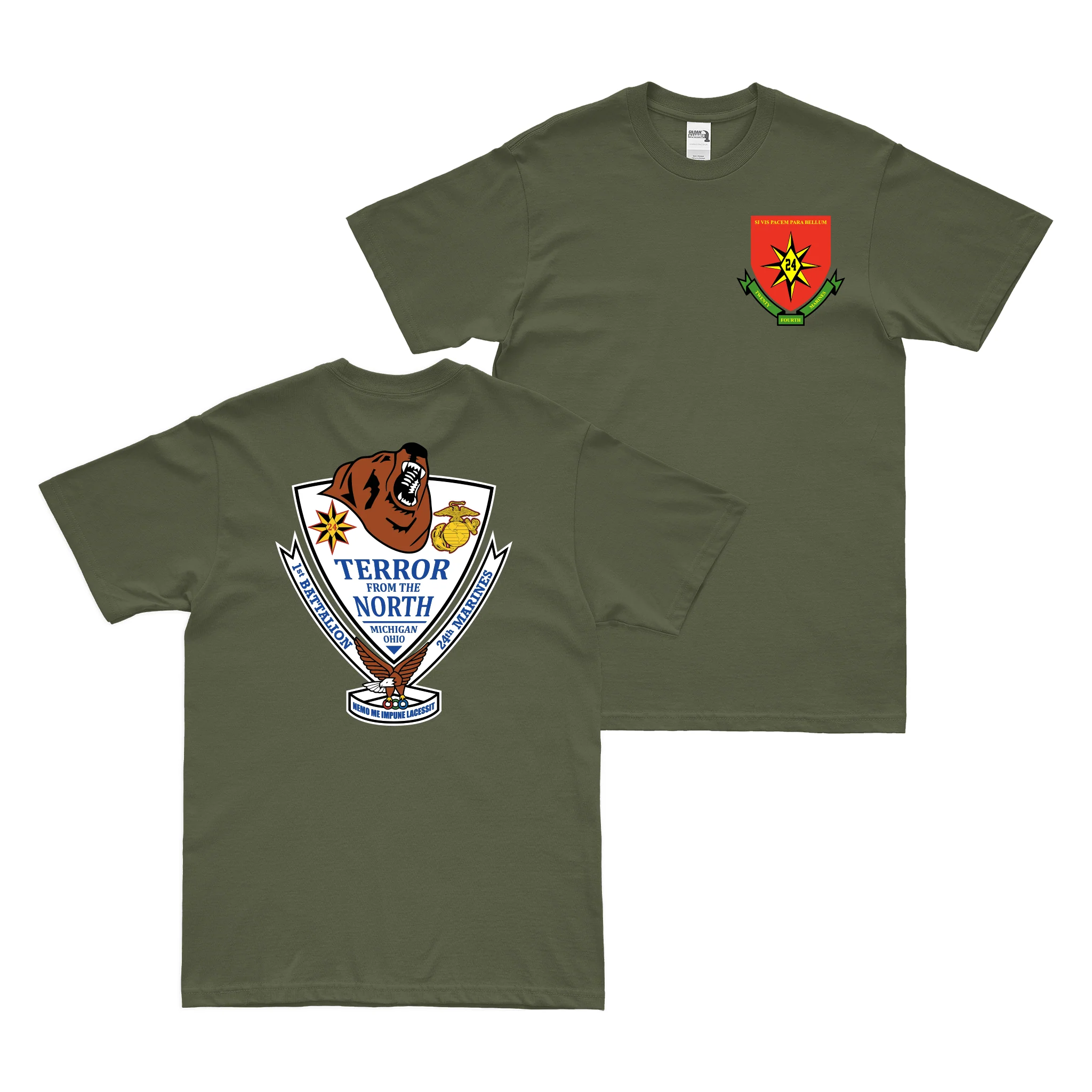 Double-Sided 1-24 Marines 24th Marine Regiment T-Shirt - Image 2
