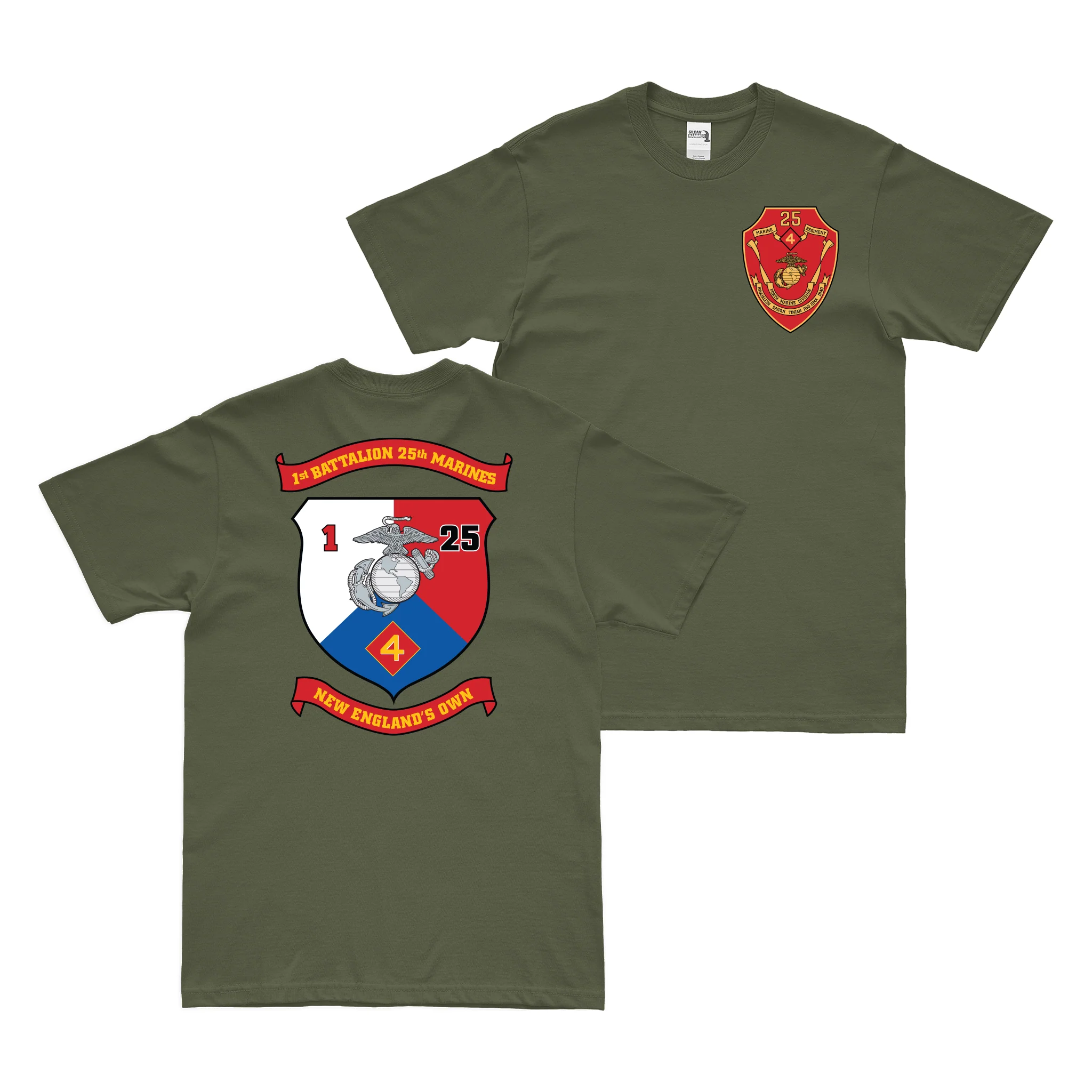 Double-Sided 1-25 Marines 25th Marine Regiment T-Shirt - Image 2