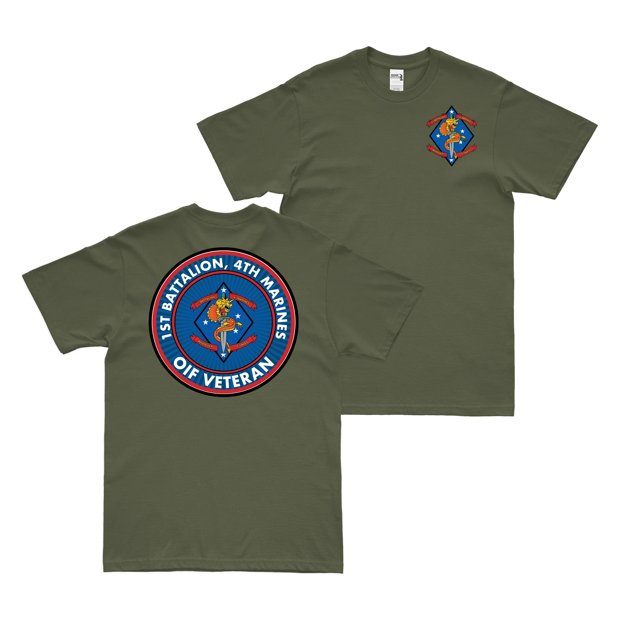Double-Sided 1/4 Marines OIF Veteran T-Shirt - Image 2
