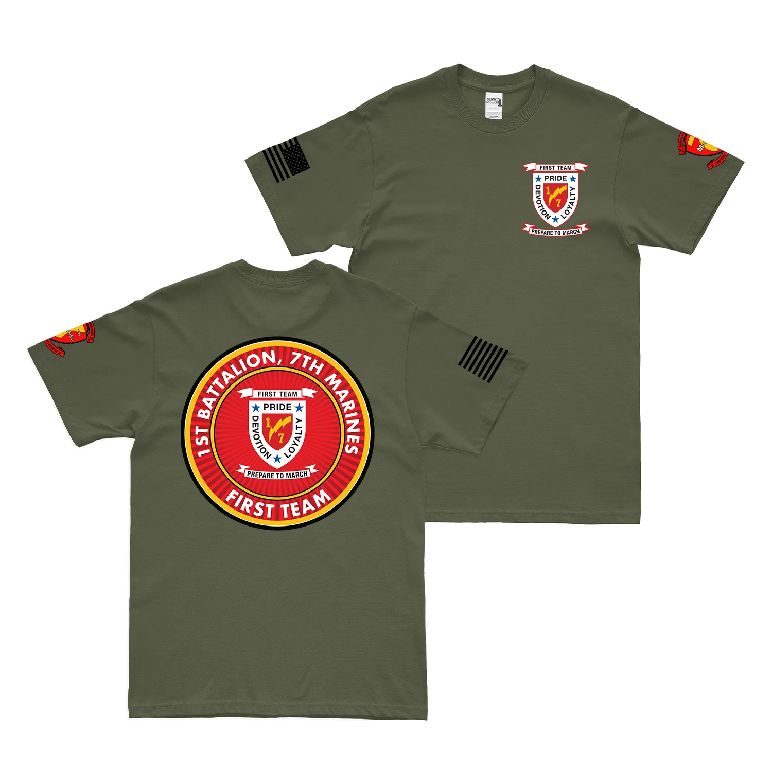 Double-Sided 1/7 Marines First Team Motto T-Shirt - Image 4