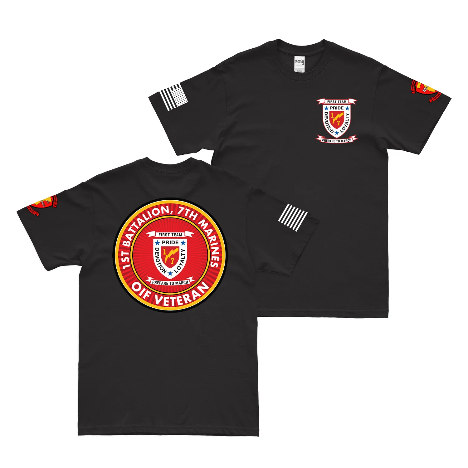 Double-Sided 1/7 Marines OIF Veteran T-Shirt