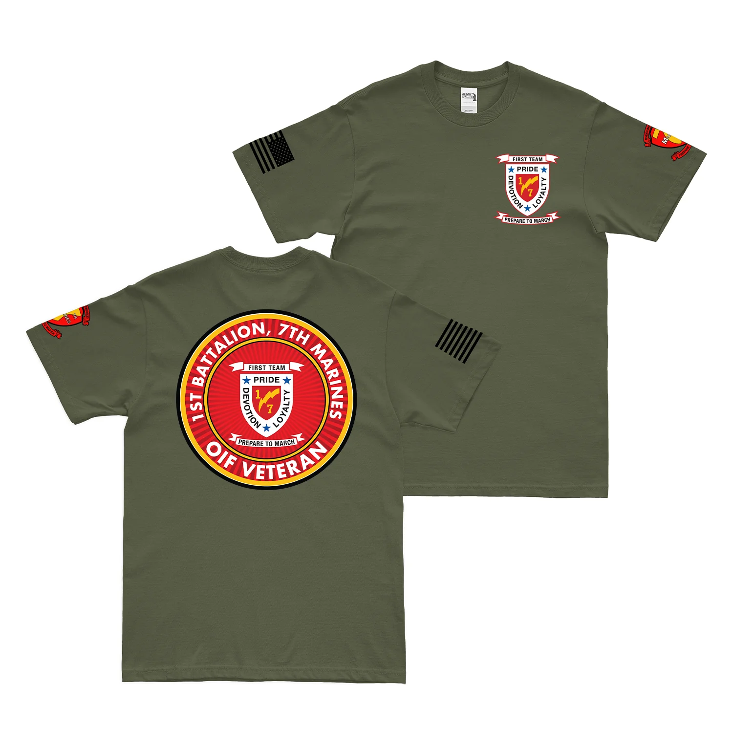 Double-Sided 1/7 Marines OIF Veteran T-Shirt - Image 4