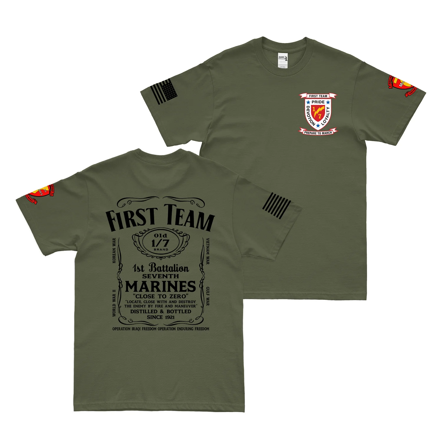 Double-Sided 1/7 Marines Whiskey Label T-Shirt - Image 4