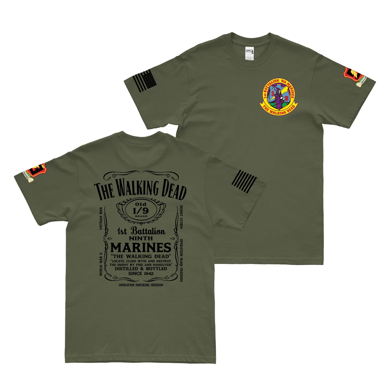 Double-Sided 1/9 Marines Whiskey Label T-Shirt - Image 4