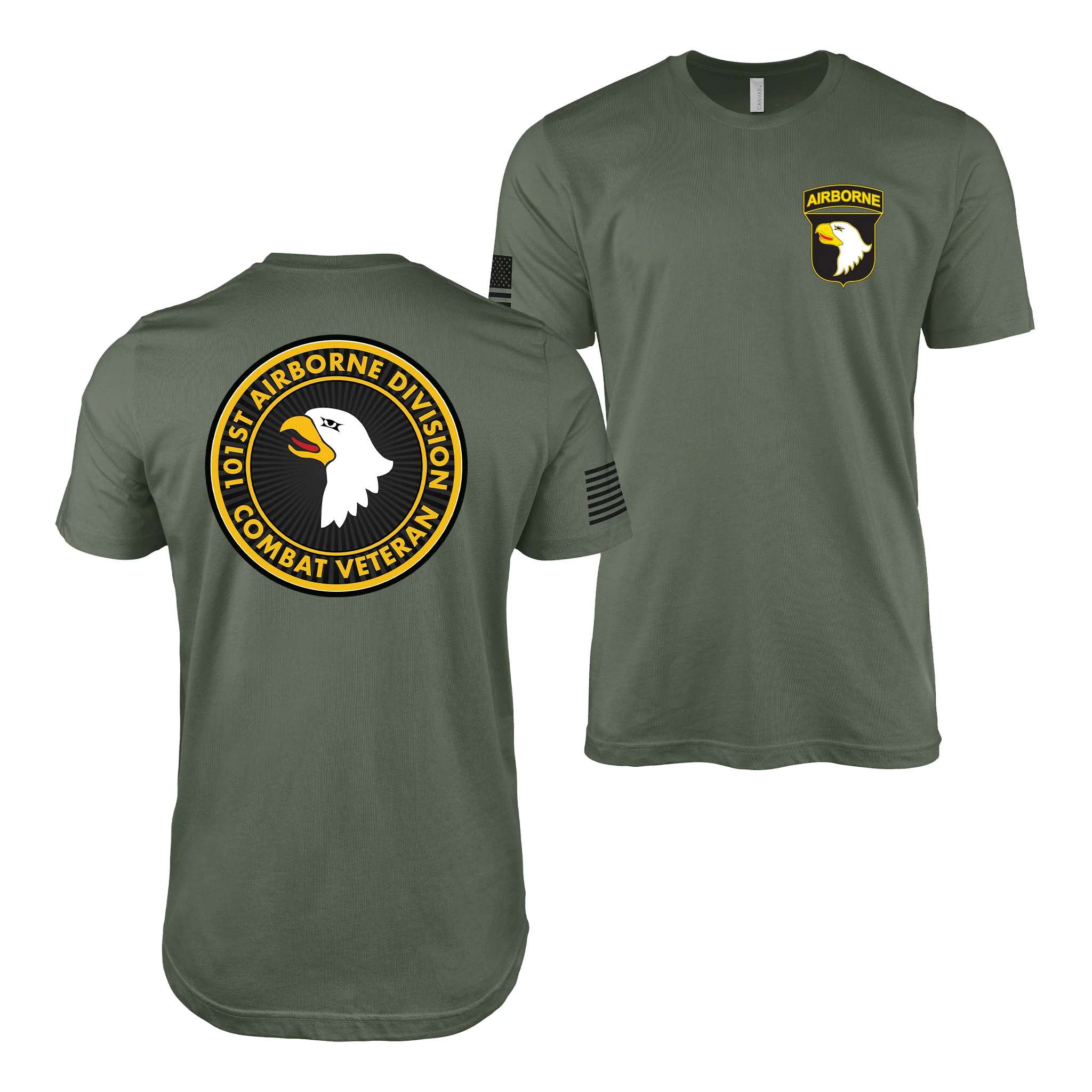 Double-Sided 101st Airborne Division Combat Veteran T-Shirt