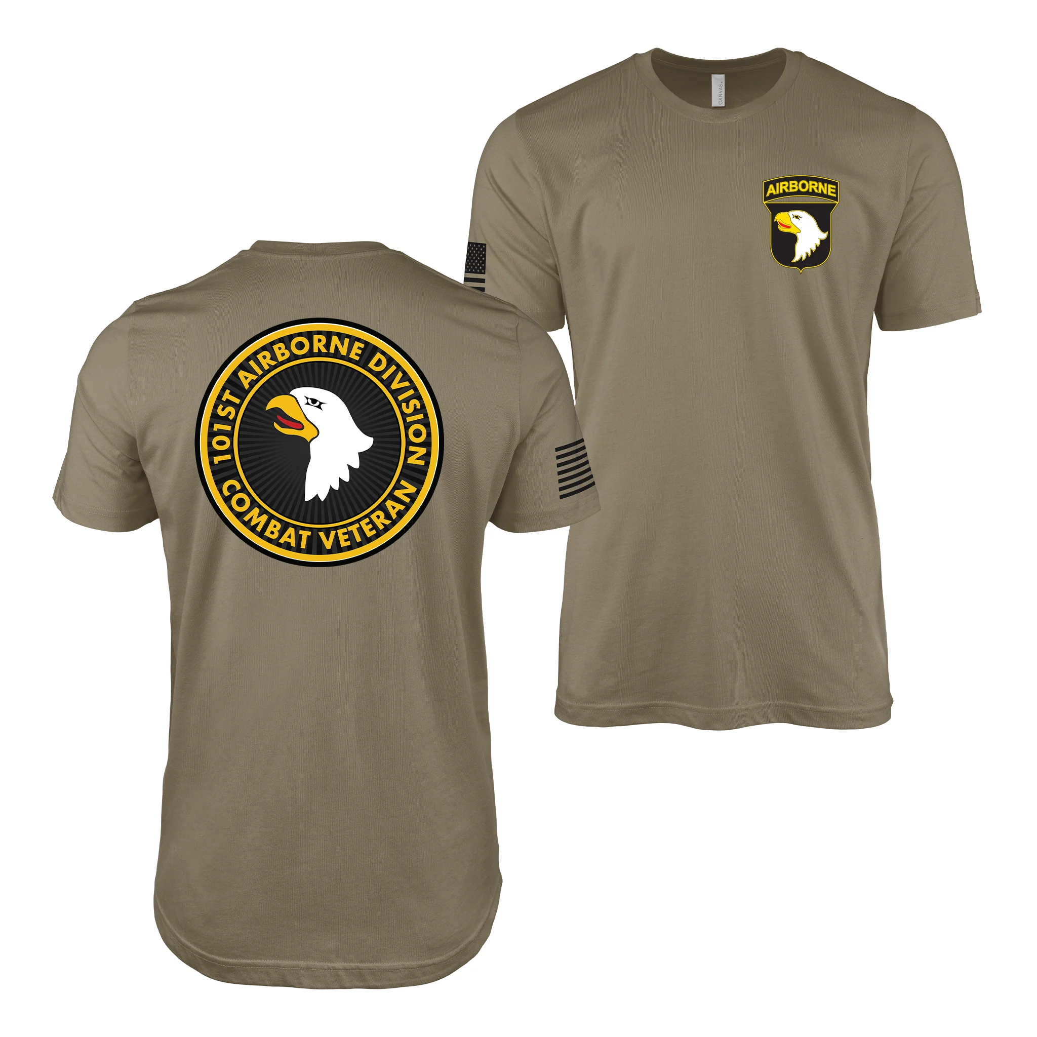 Double-Sided 101st Airborne Division Combat Veteran T-Shirt - Image 2