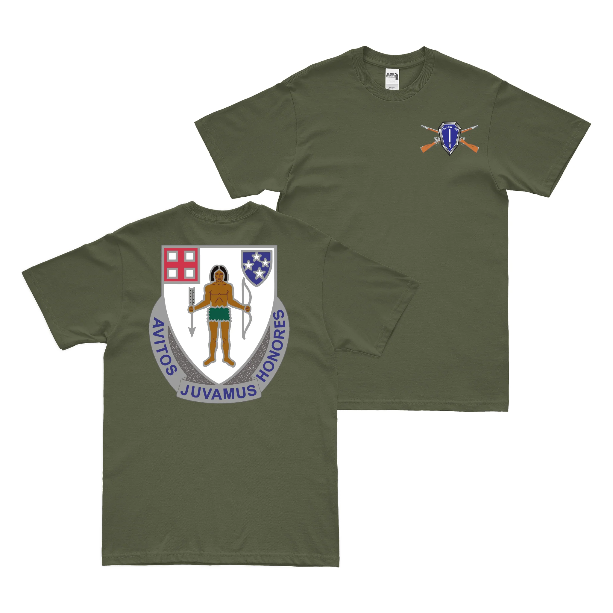 Double-Sided 182nd Infantry Regiment T-Shirt - Image 2