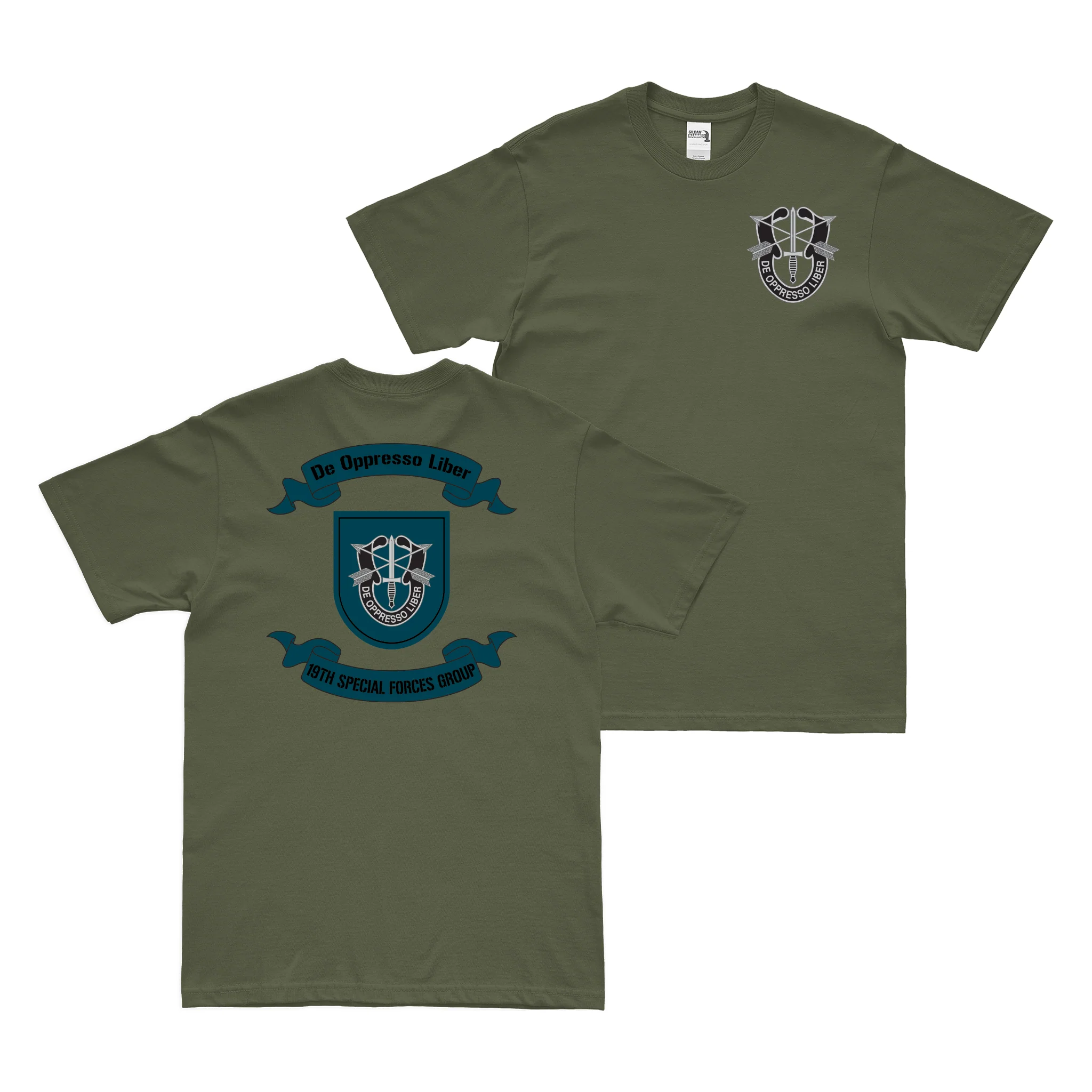 Double-Sided 19th Special Forces Group (19th SFG) Scroll T-Shirt - Image 2