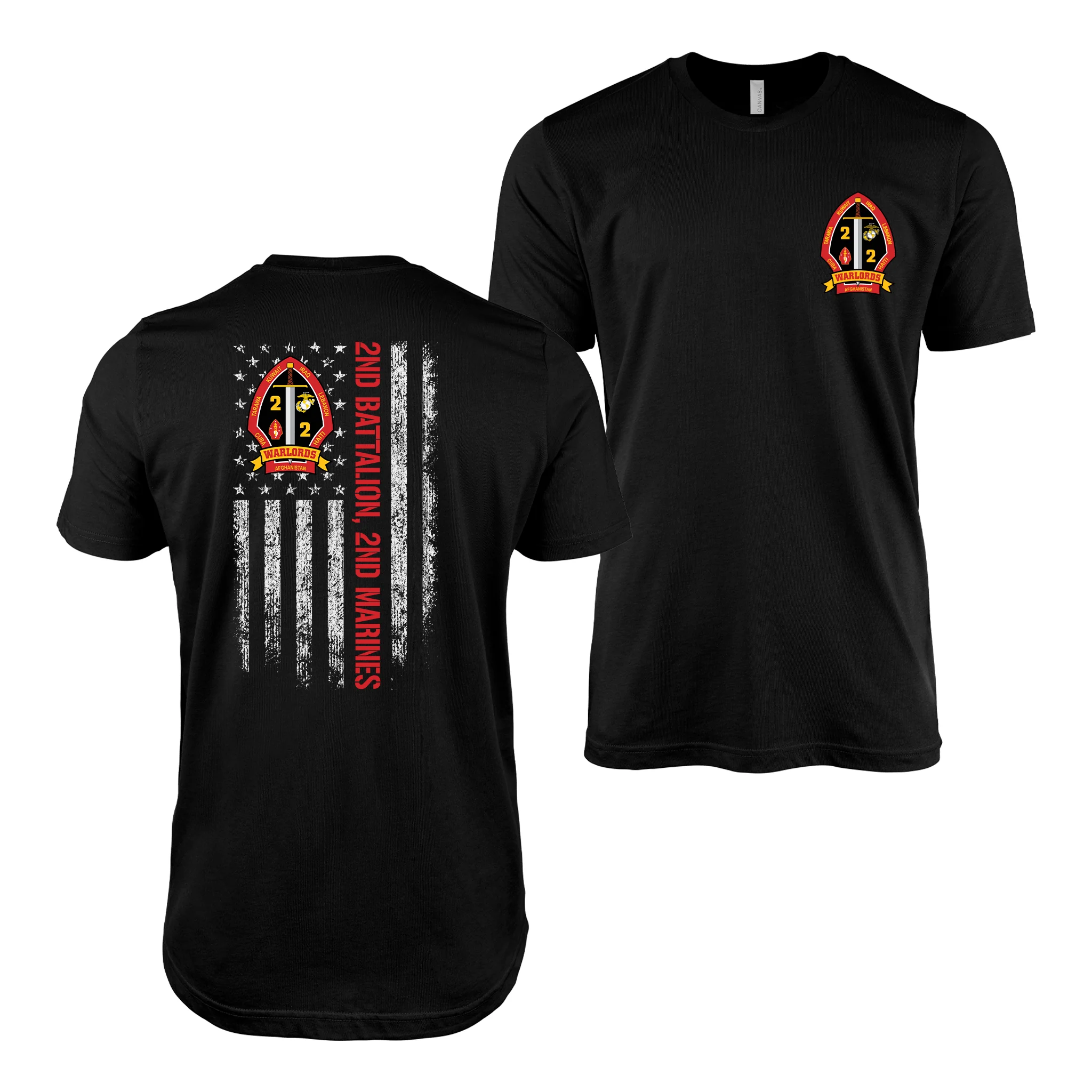 Double-Sided 2/2 Marines American Flag T-Shirt - Image 2