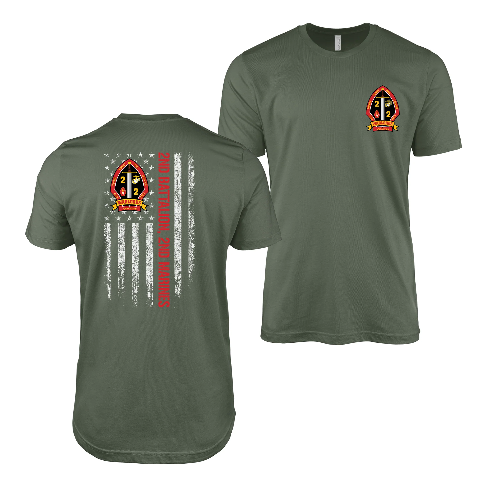 Double-Sided 2/2 Marines American Flag T-Shirt - Image 3