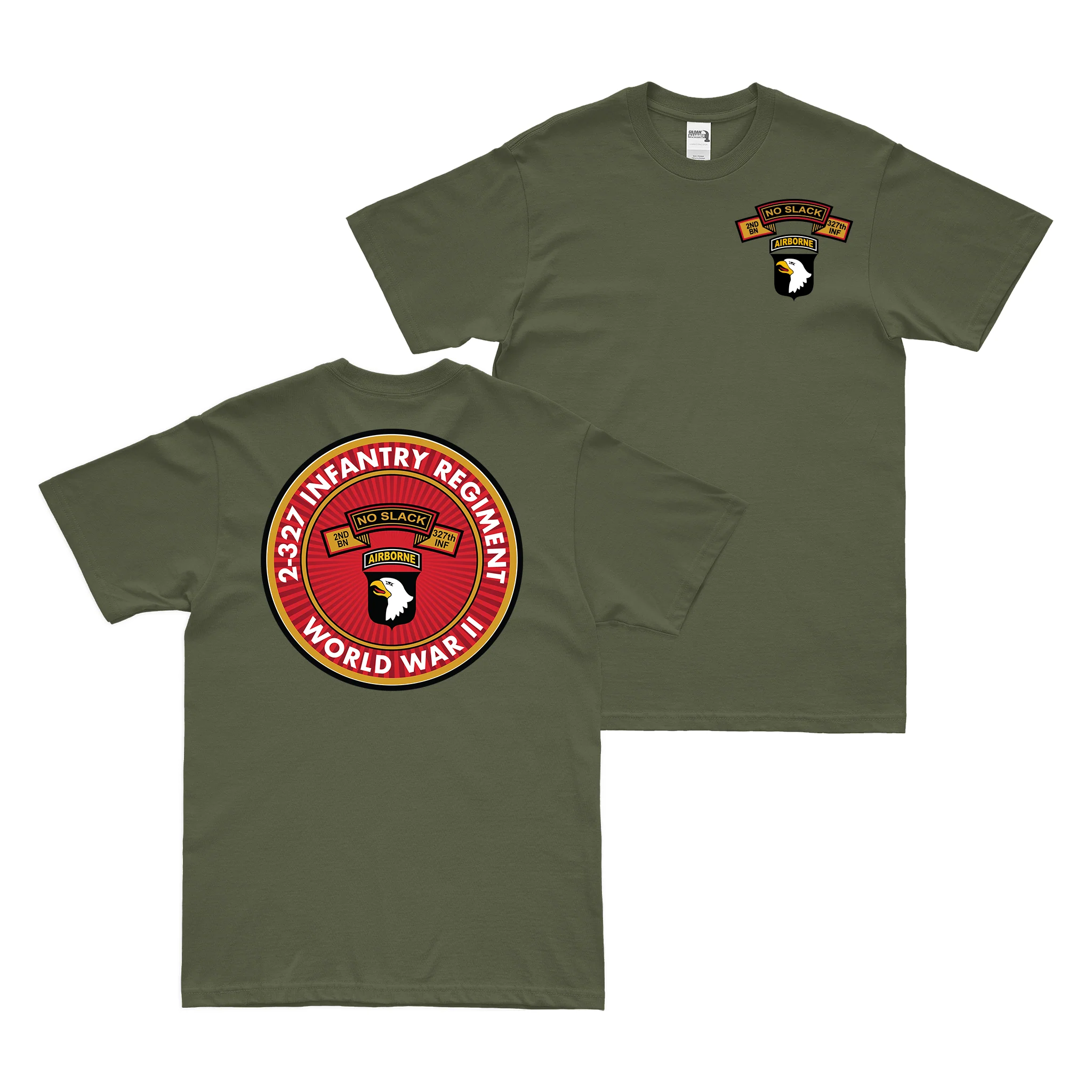 Double-Sided 2-327 Infantry World War II T-Shirt - Image 2