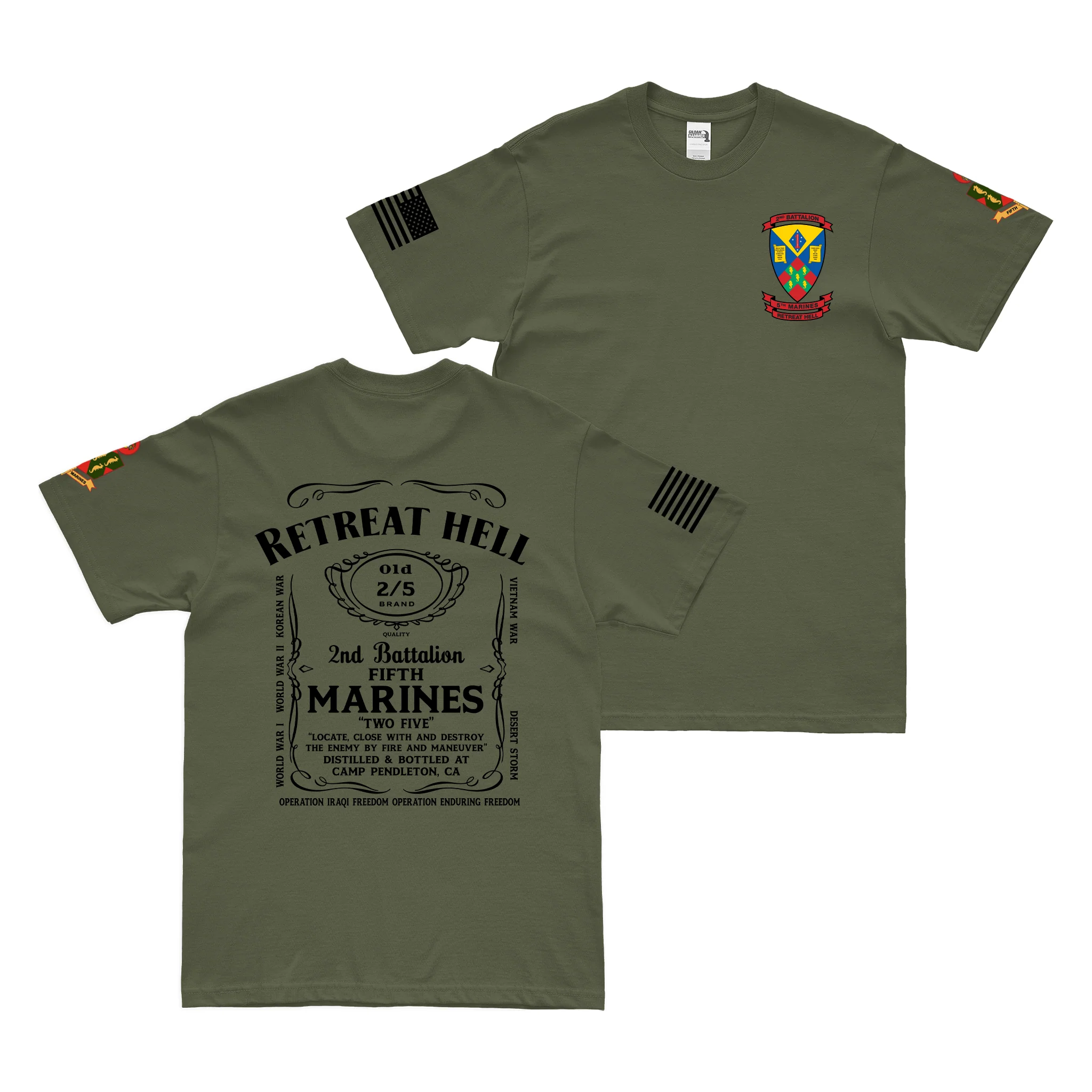Double-Sided 2/5 Marines Whiskey Label T-Shirt - Image 4