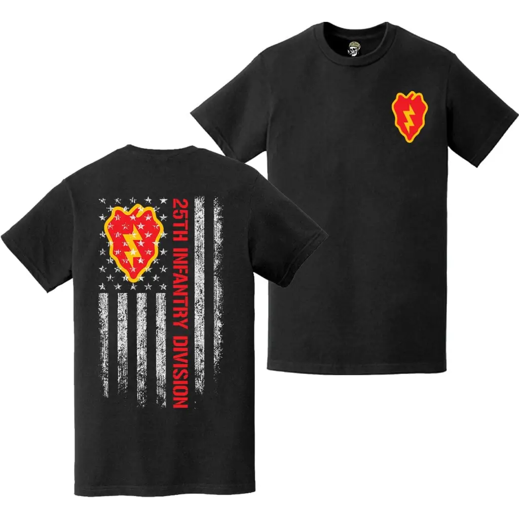 Double-Sided 25th Infantry Division American Flag SSI T-Shirt