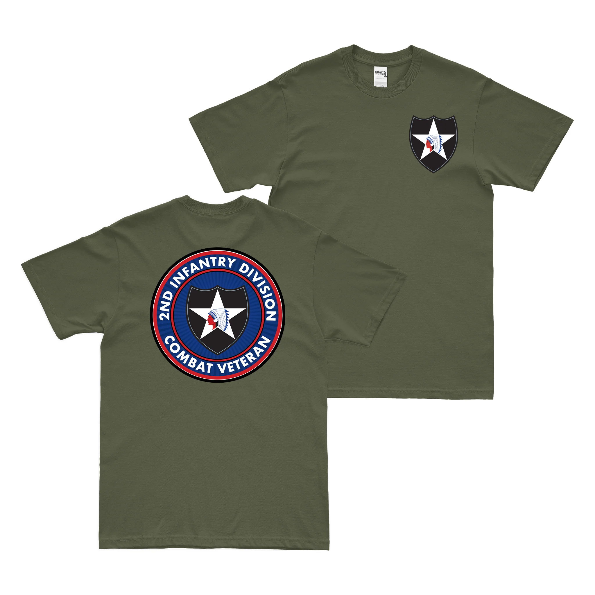 Double-Sided 2nd Infantry Division Combat Veteran T-Shirt - Image 2