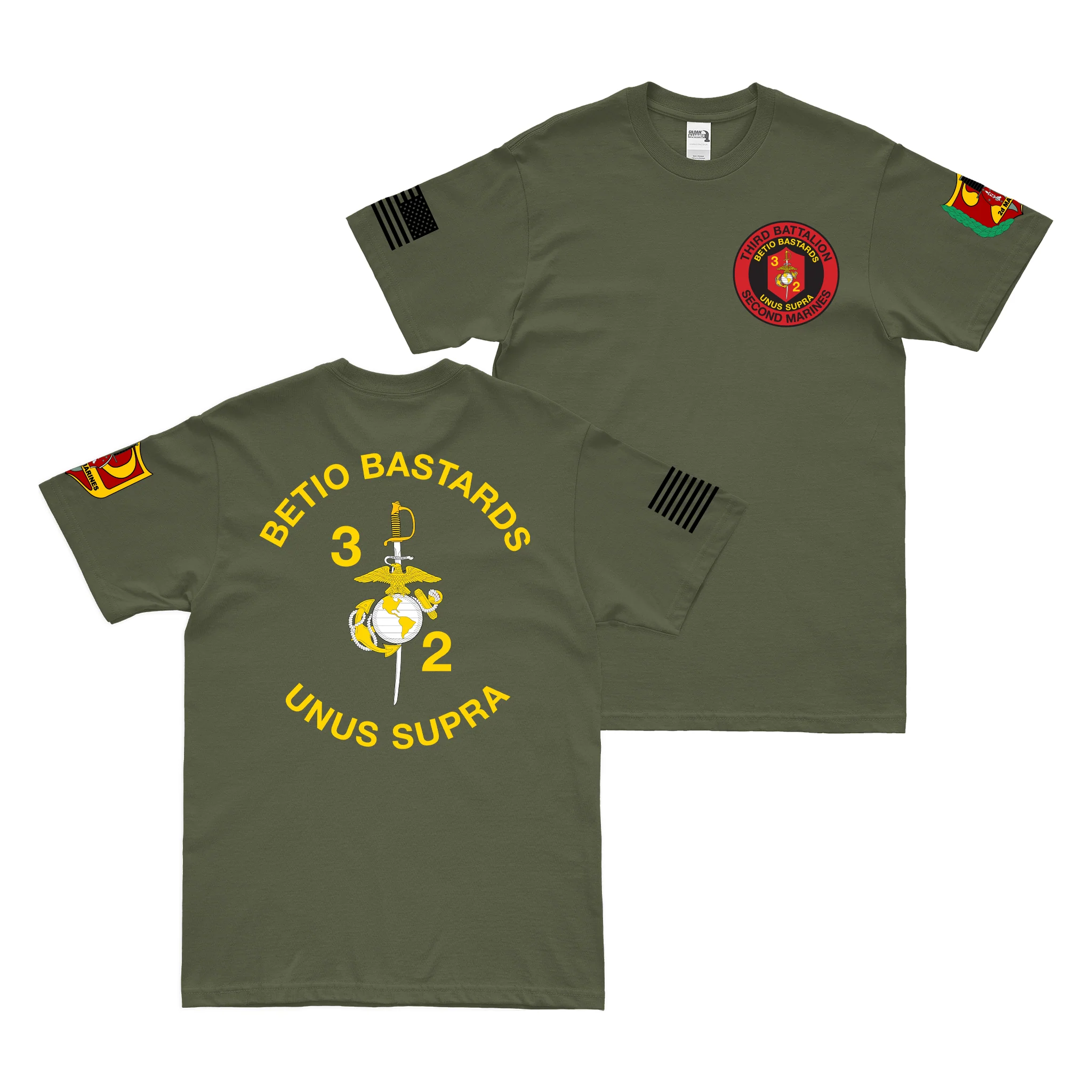 Double-Sided 3/2 Marines Logo T-Shirt - Image 4