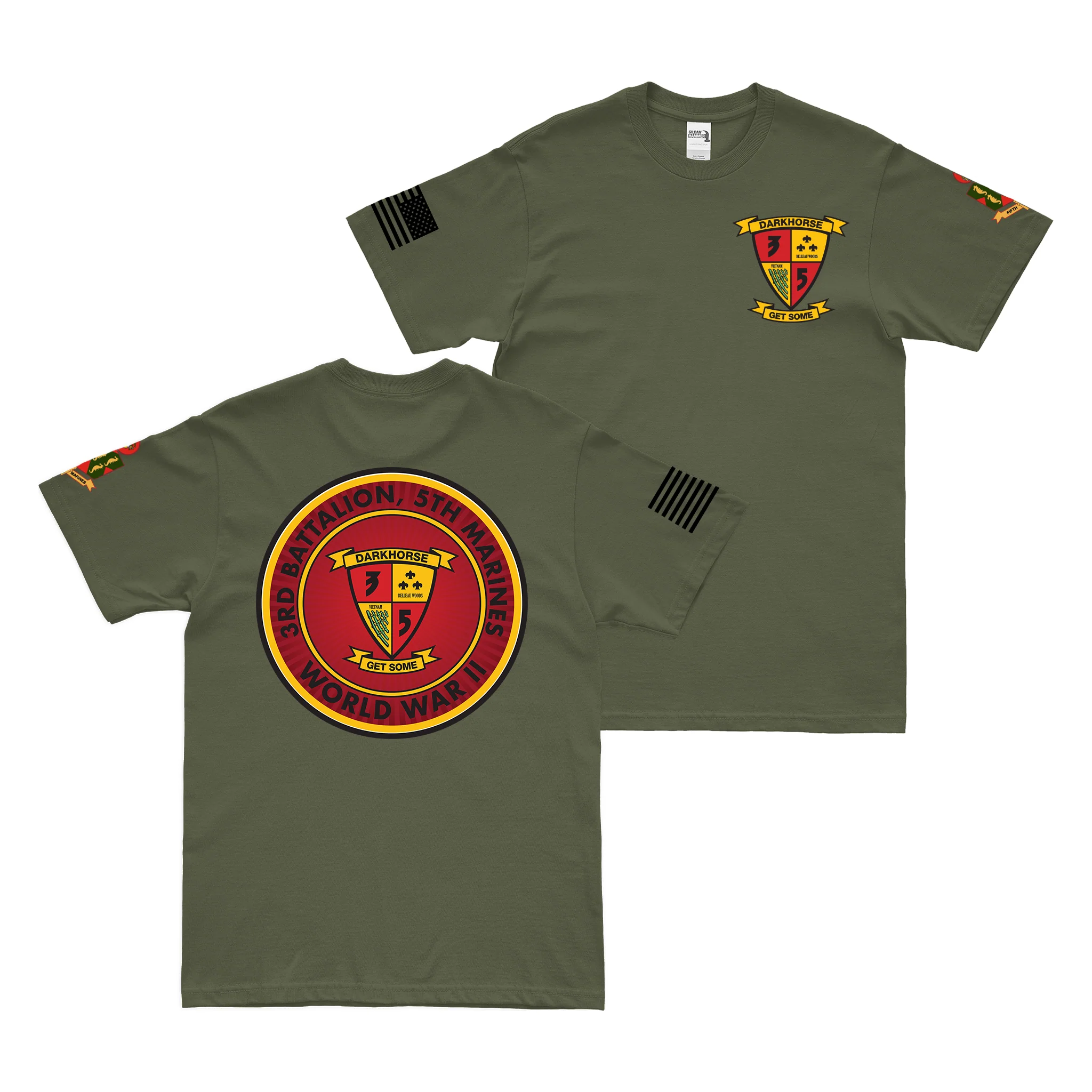 Double-Sided 3/5 Marines World War II T-Shirt - Image 4