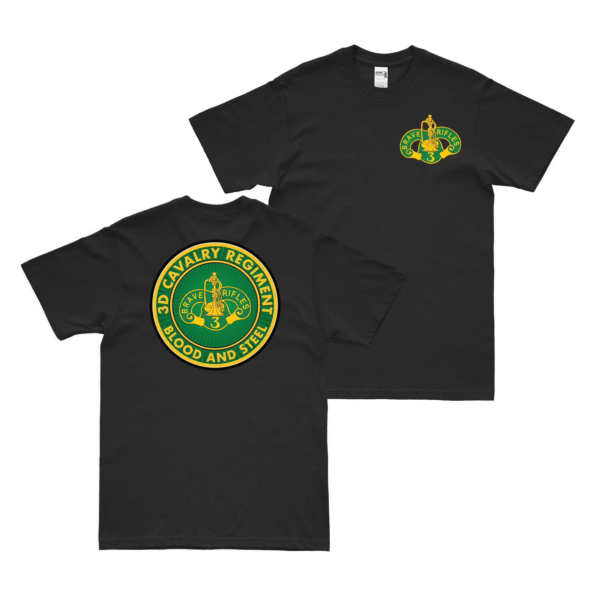 Double-Sided 3d Cavalry Regiment Motto T-Shirt