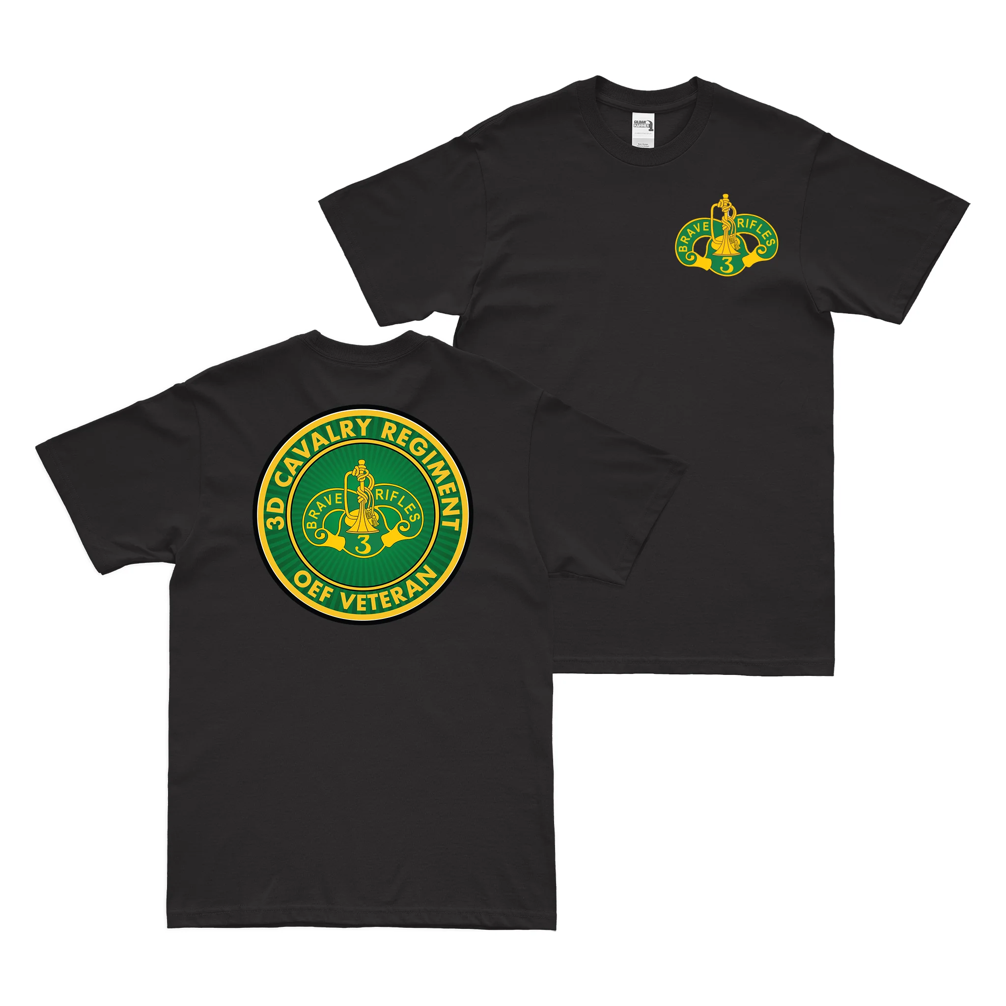 Double-Sided 3d Cavalry Regiment OEF Veteran T-Shirt