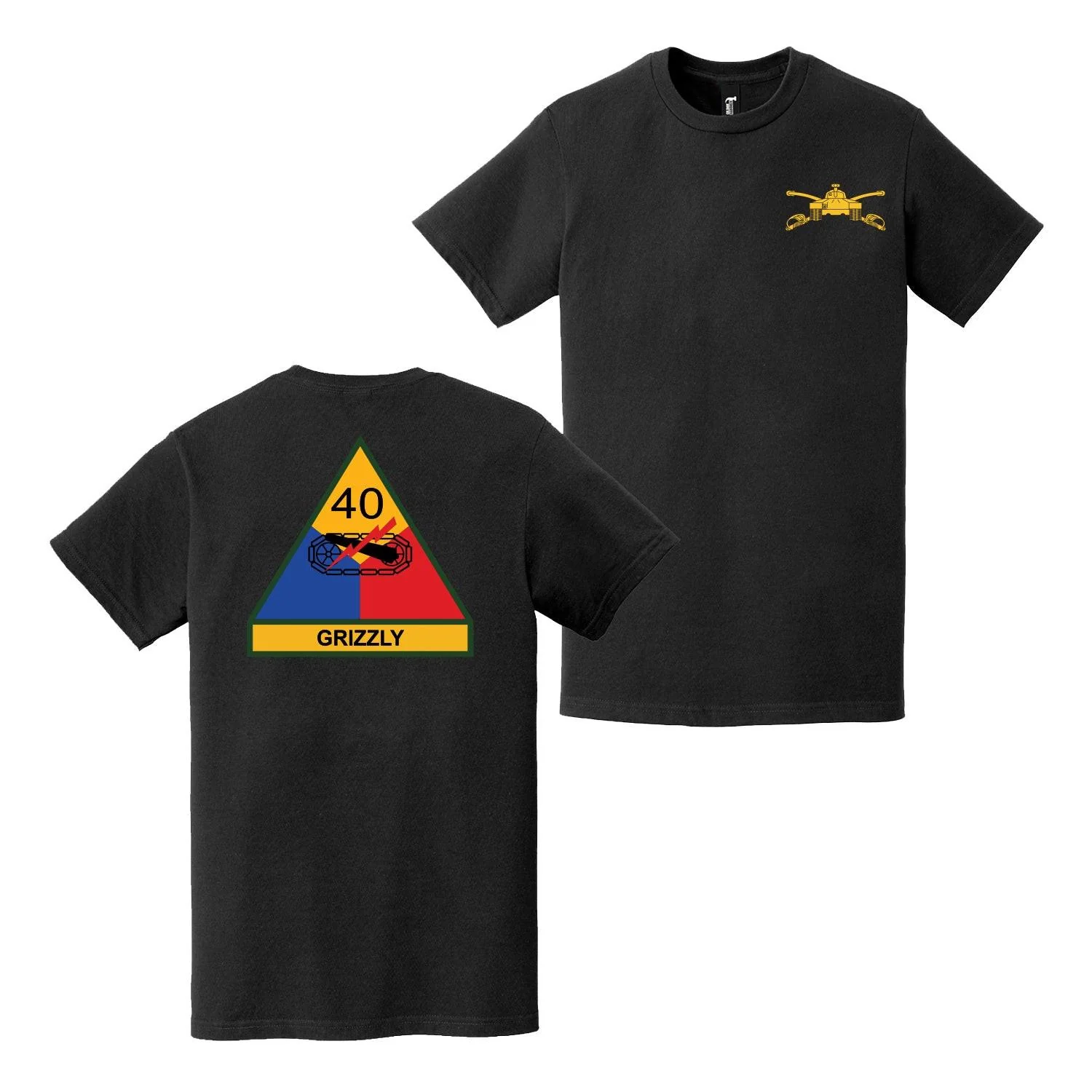 Double-Sided 40th Armored Division Insignia Logo T-Shirt