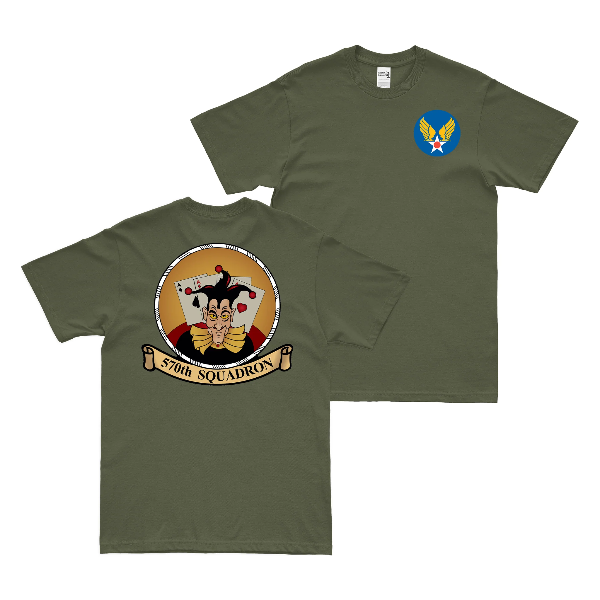 Double-Sided 570th Bomb Squadron WW2 AAF T-Shirt - Image 2