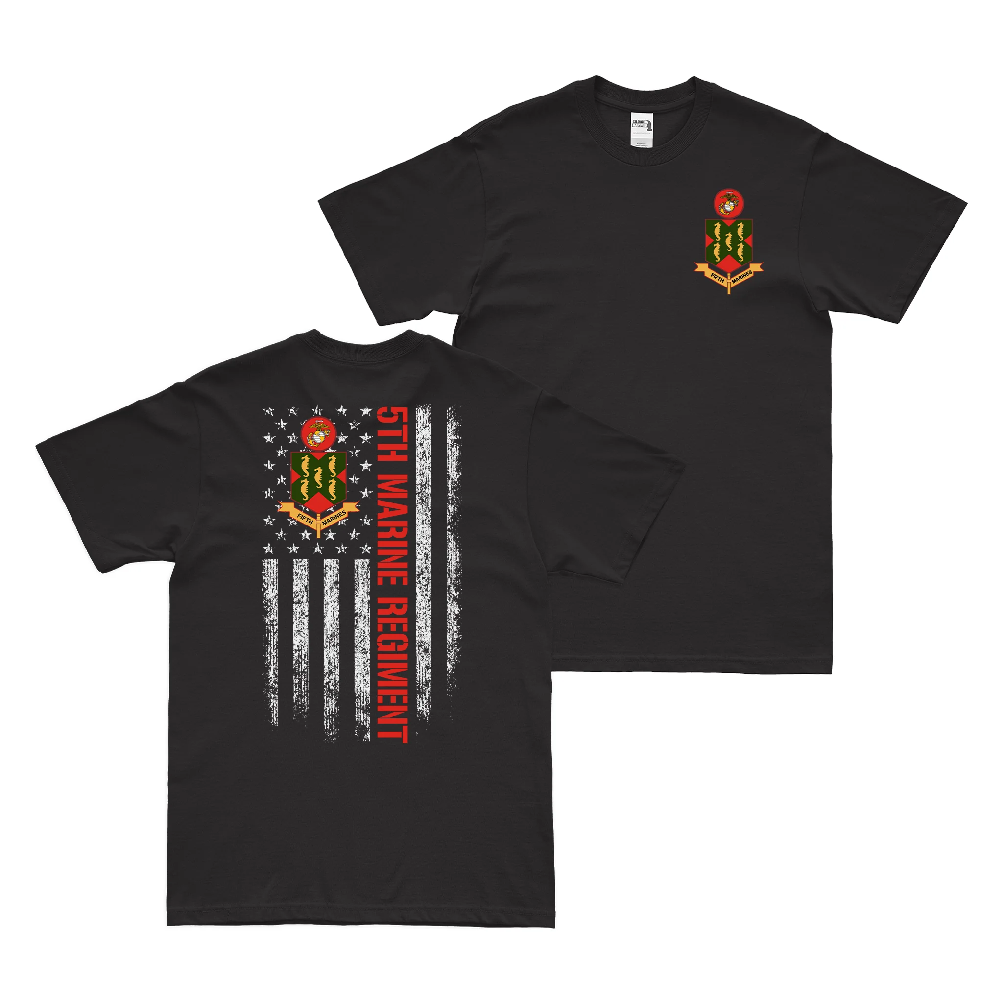 Double-Sided 5th Marine Regiment American Flag T-Shirt