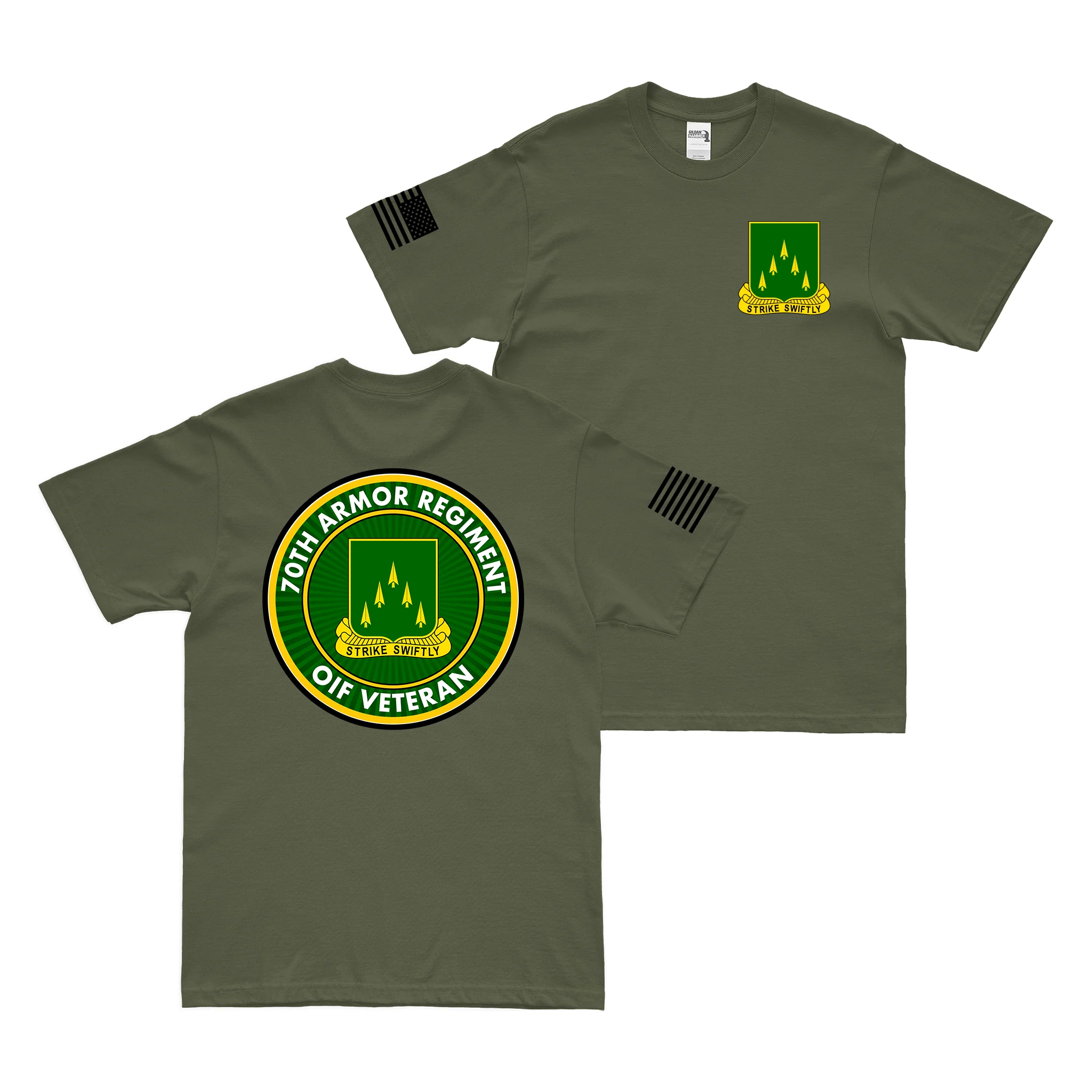 Double-Sided 70th Armor Regiment OIF Veteran T-Shirt - Image 3