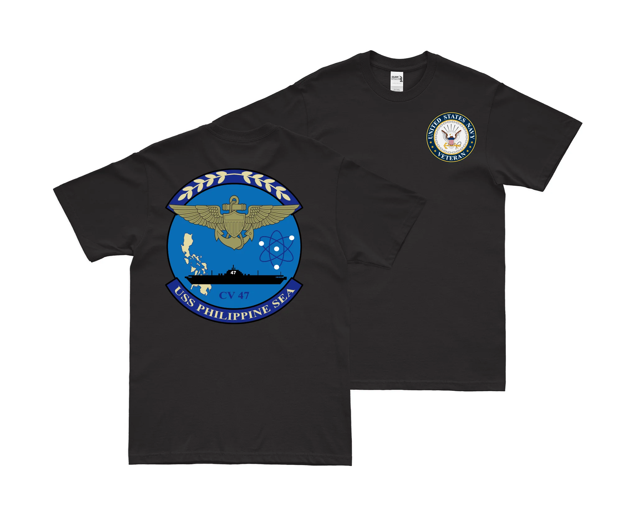Double-Sided USS Philippine Sea (CV-47) Veteran T-Shirt