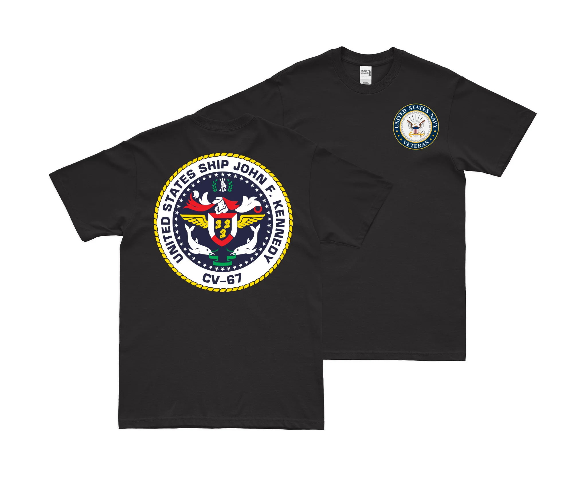 Double-Sided USS John F. Kennedy (CV-67) Veteran T-Shirt