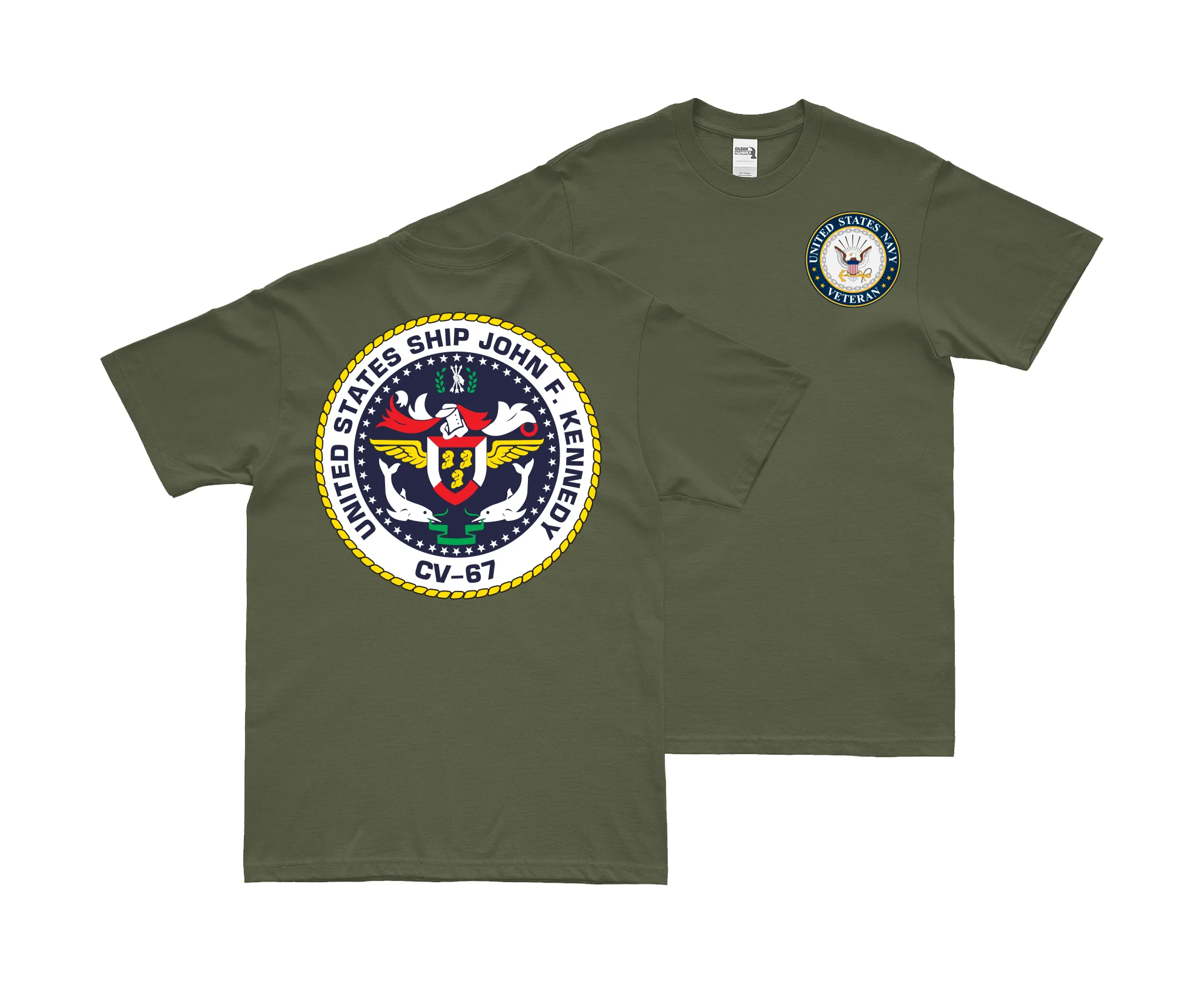 Double-Sided USS John F. Kennedy (CV-67) Veteran T-Shirt - Image 2