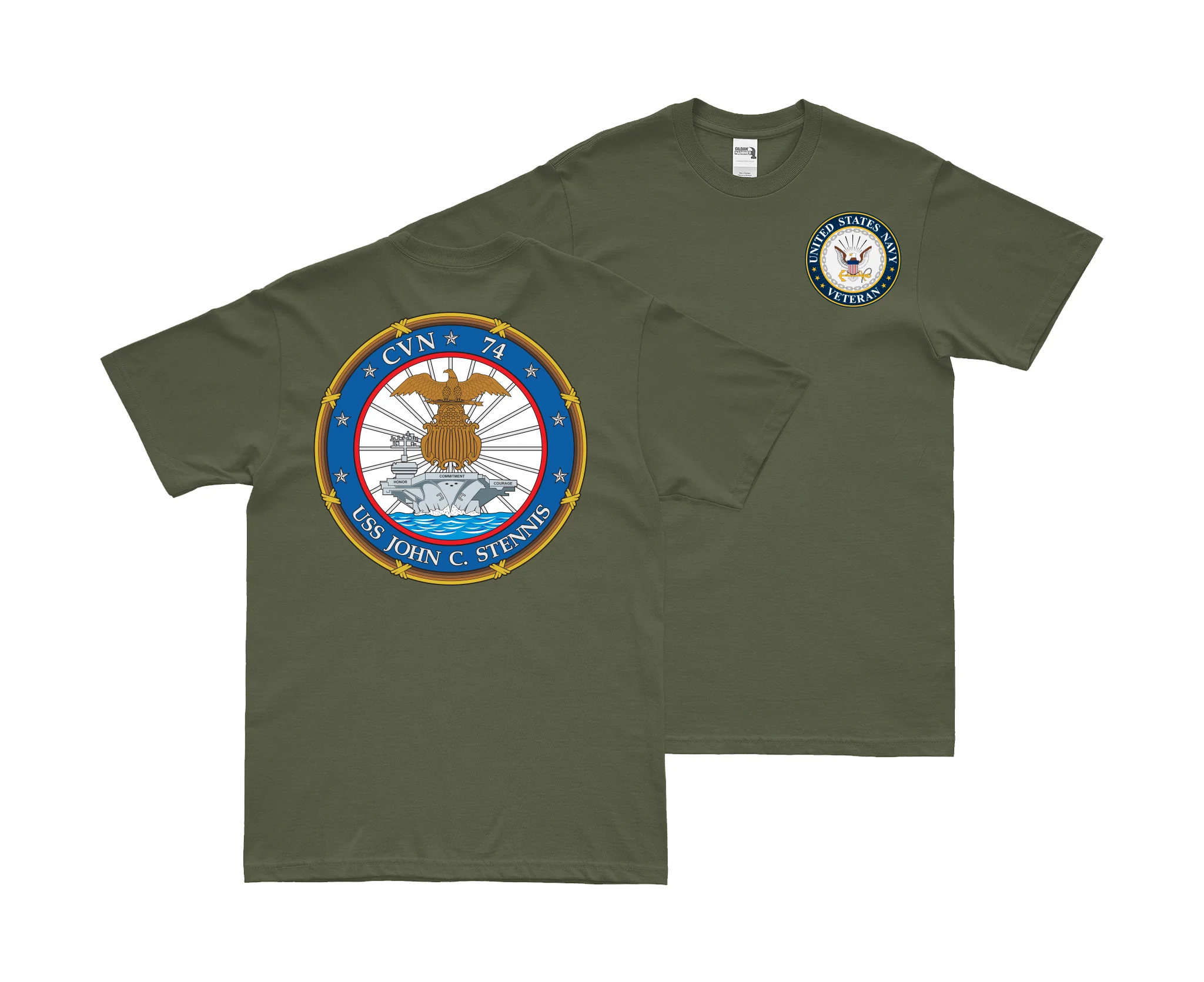 Double-Sided USS John C. Stennis (CVN-74) Veteran T-Shirt - Image 2