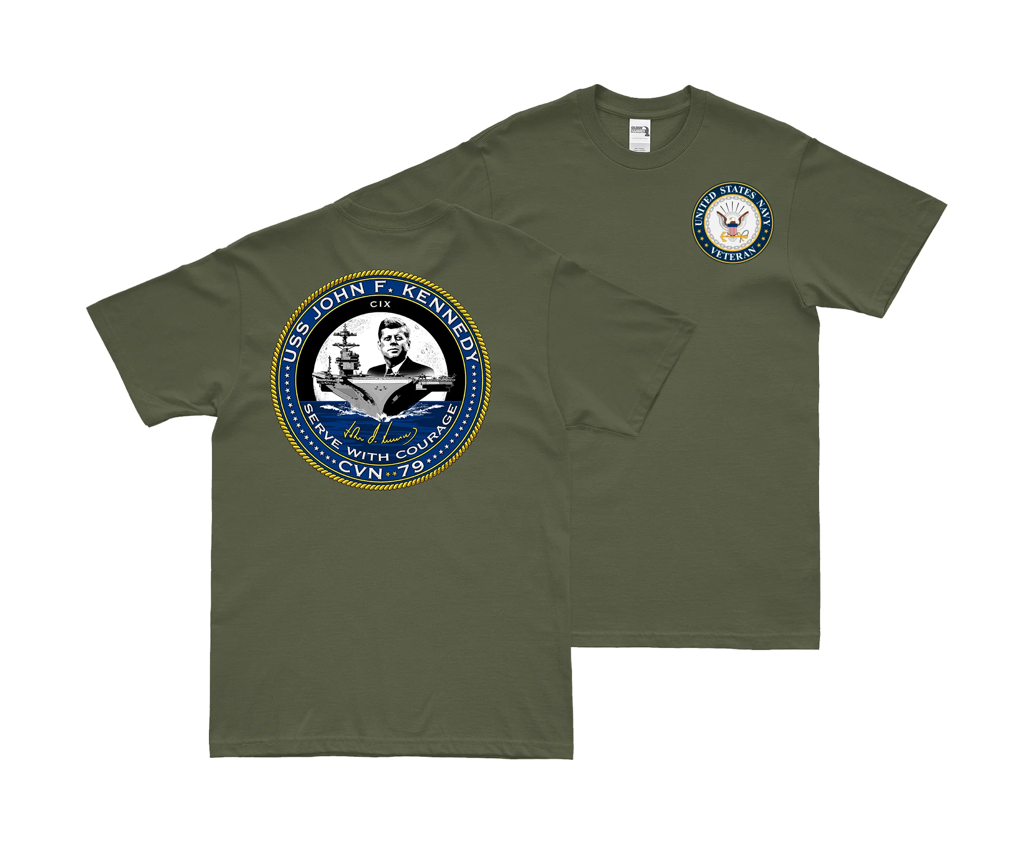 Double-Sided USS John F. Kennedy (CVN-79) Veteran T-Shirt - Image 2
