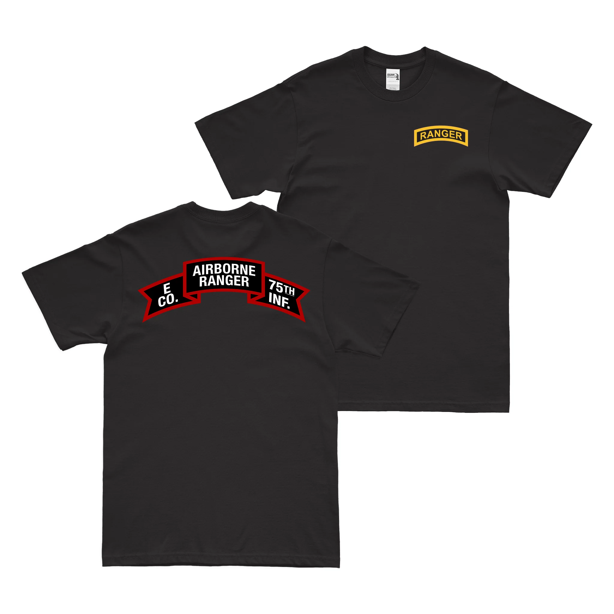 Double-Sided E/75 Rangers Vietnam War Scroll T-Shirt