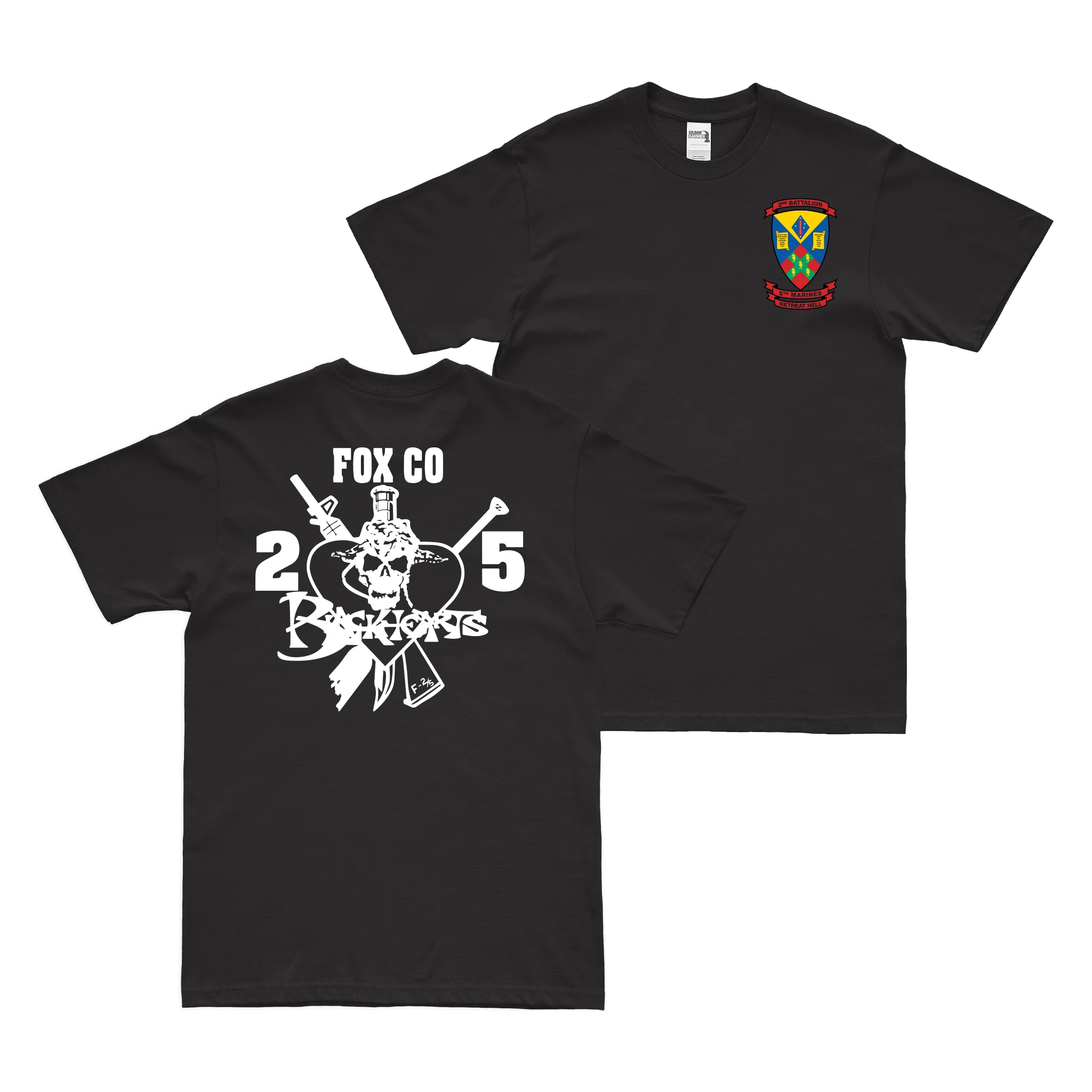 Double-Sided Fox Co. 2/5 Marines 'Blackhearts' T-Shirt