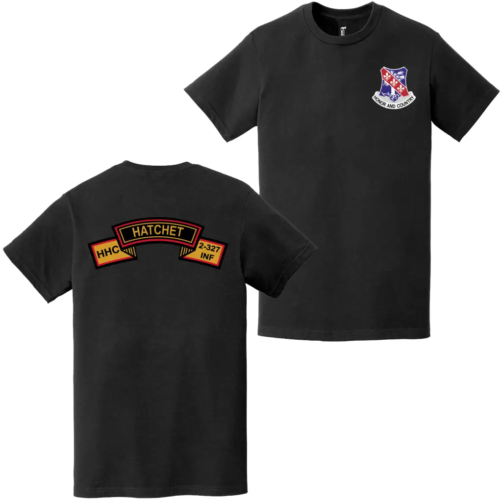 Double-Sided HHC "Hatchet" 2-327 Infantry Regiment T-Shirt