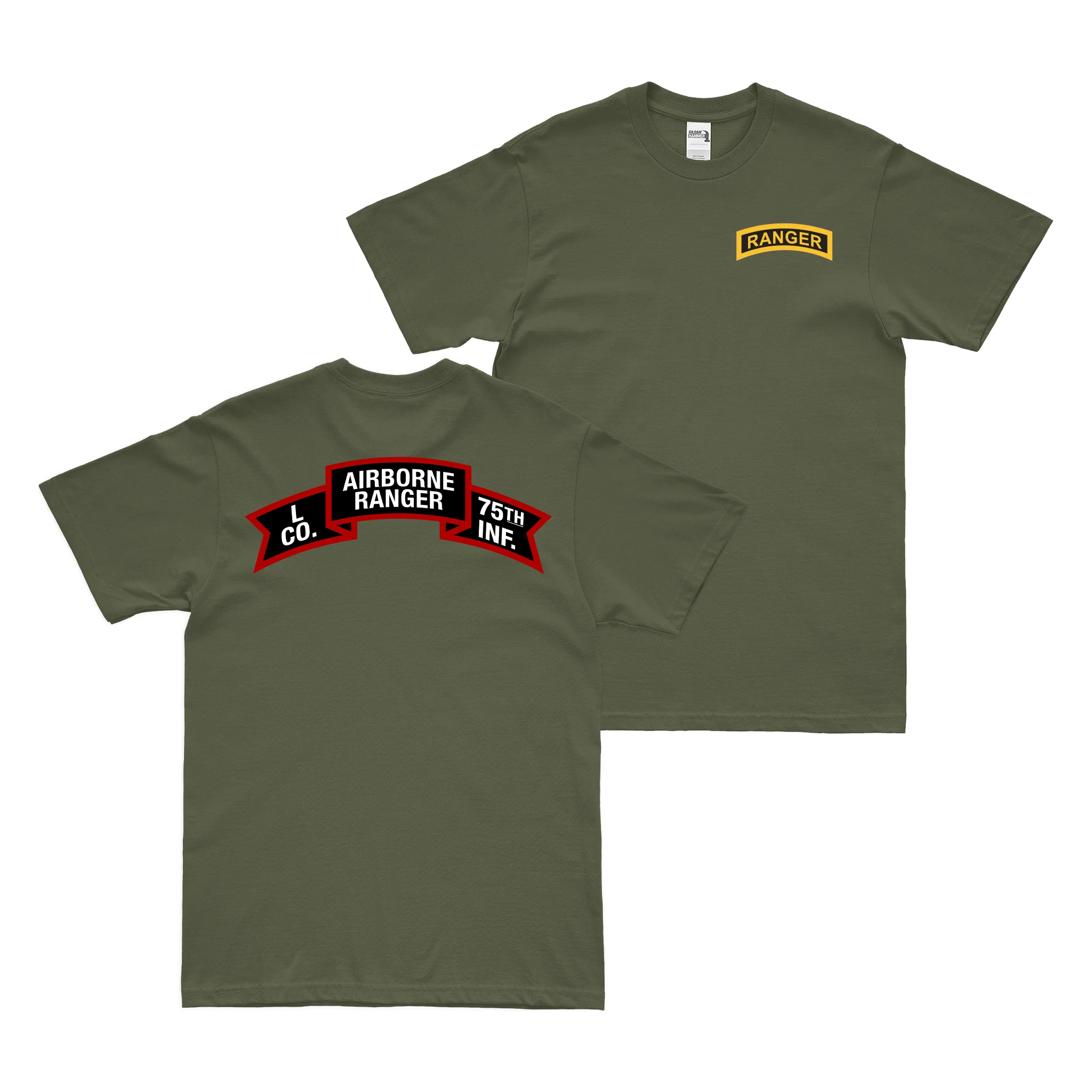 Double-Sided L/75 Rangers Vietnam War Scroll T-Shirt - Image 2
