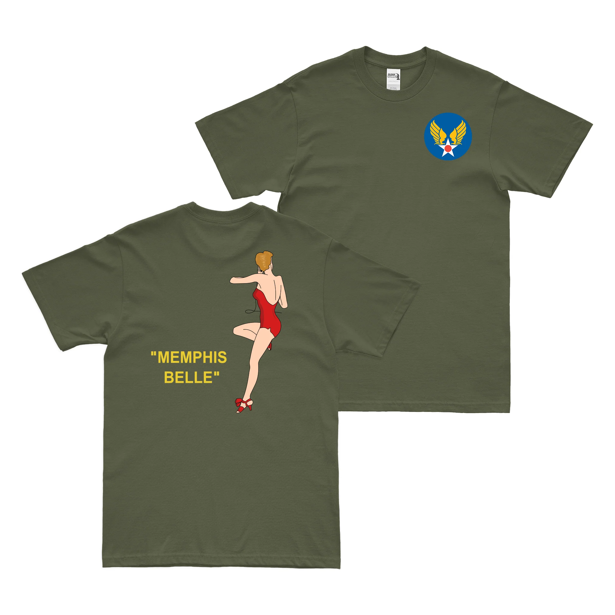 Double-Sided Memphis Belle B-17 Flying Fortress WW2 T-Shirt - Image 2