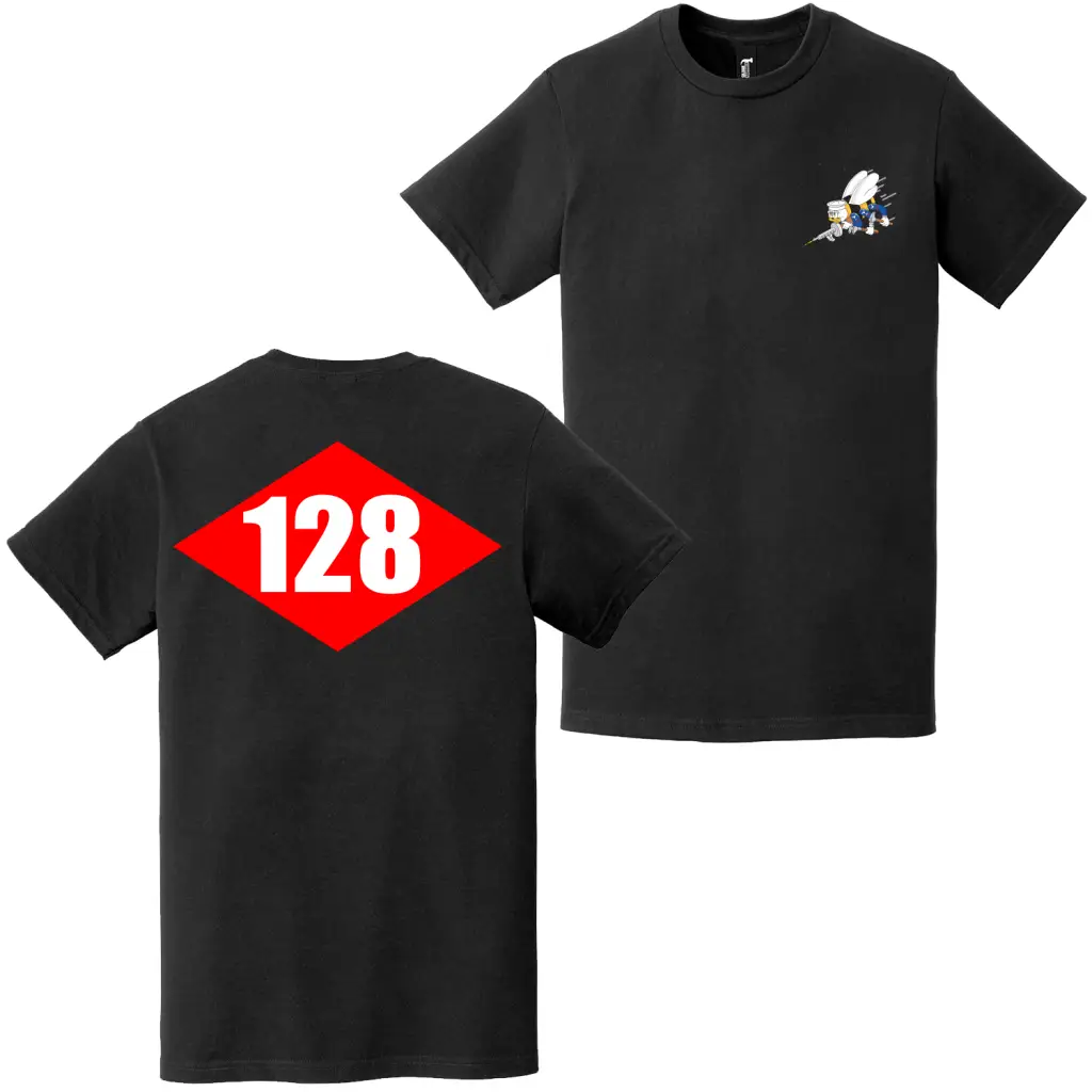 Double-Sided NMCB-128 Beep Seabees Emblem T-Shirt