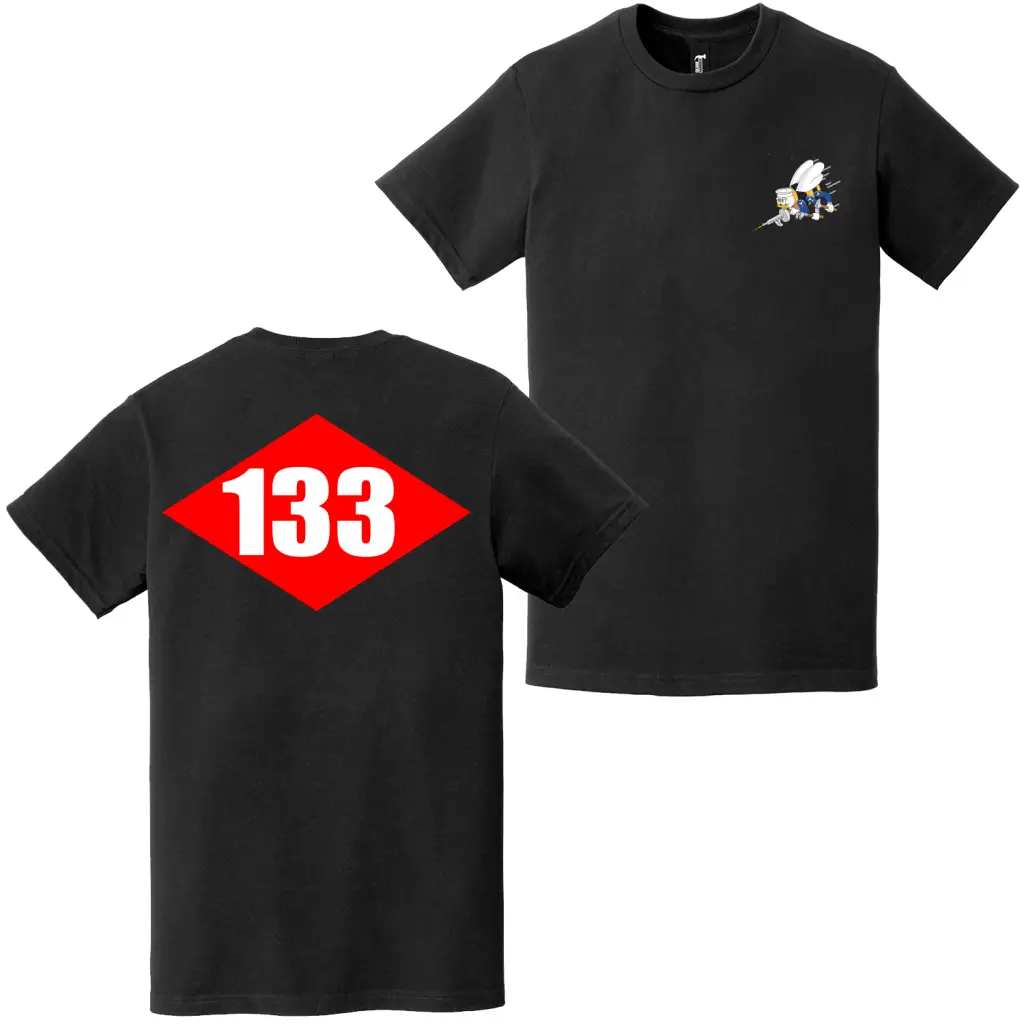 Double-Sided NMCB-133 Beep Seabees Emblem T-Shirt