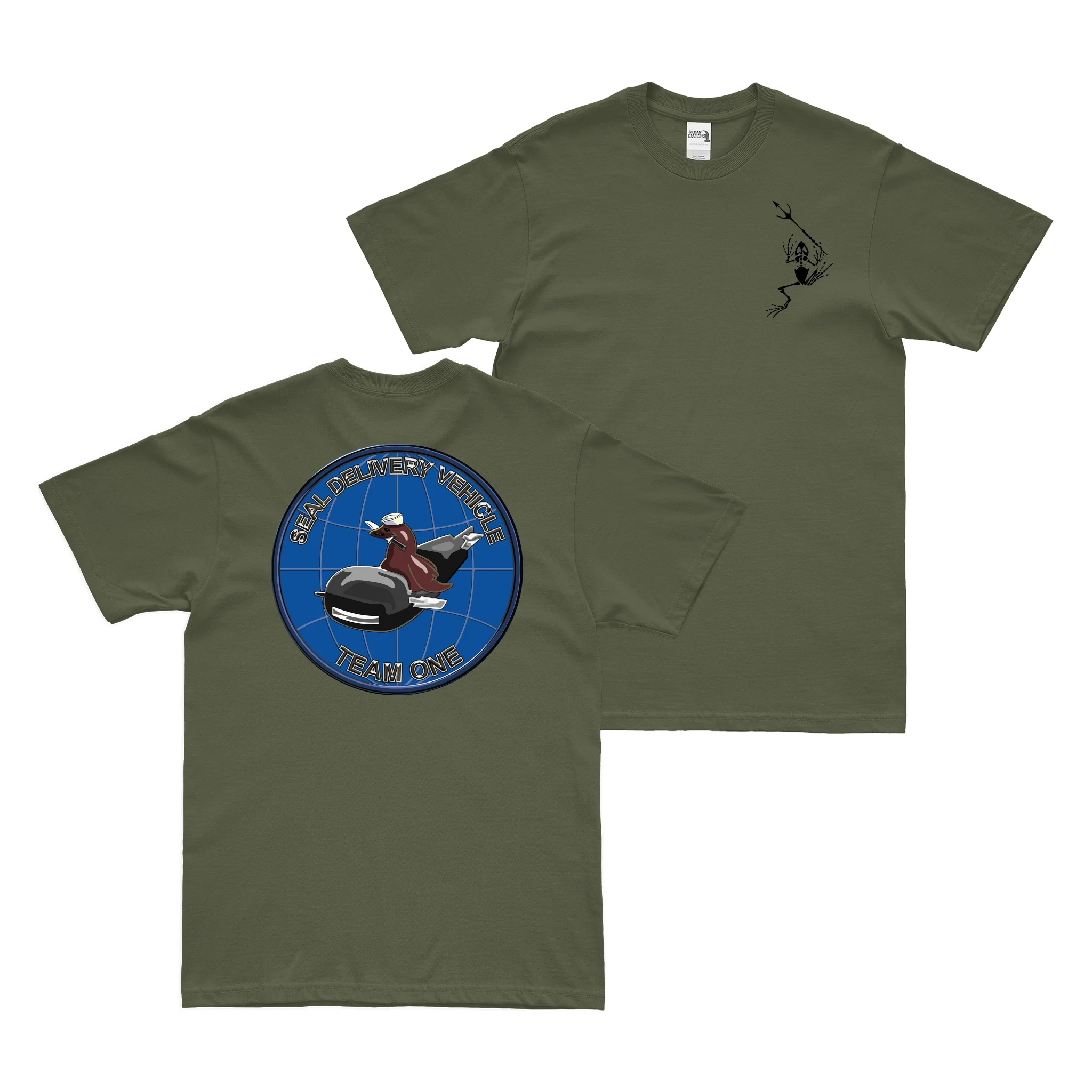 Double-Sided SEAL Delivery Vehicle Team 1 (SDVT-1) Frogman T-Shirt - Image 2