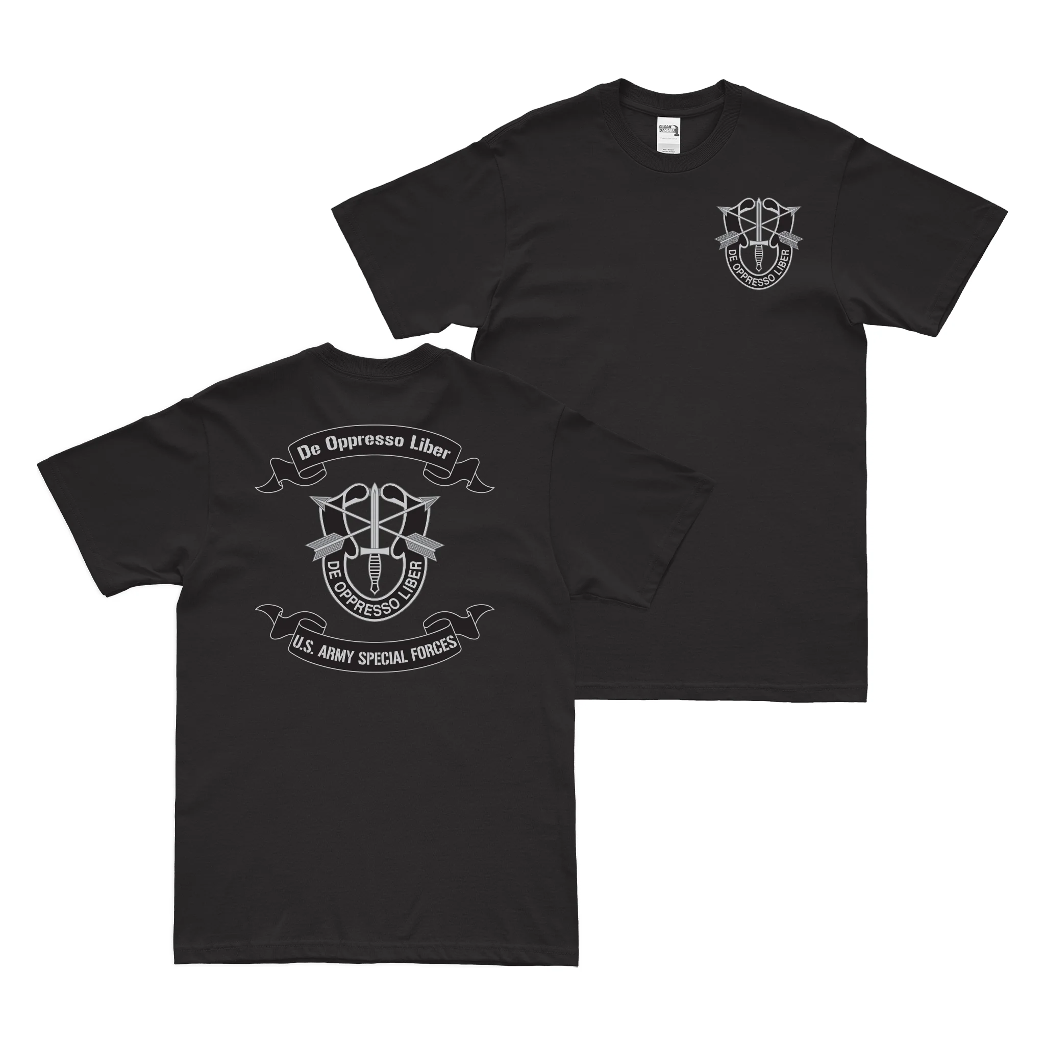 Double-Sided Special Forces De Oppresso Liber Scroll T-Shirt