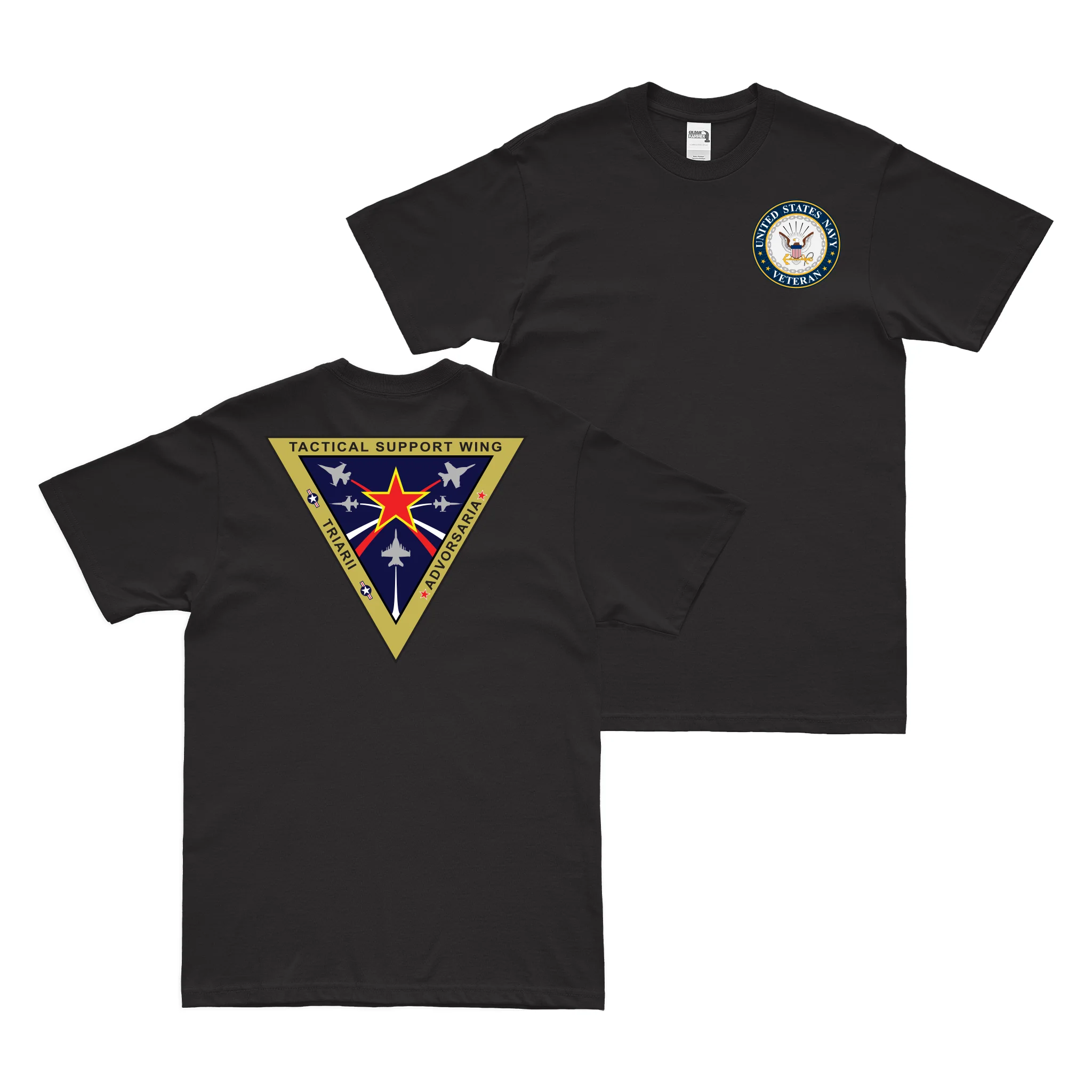 Double-Sided Tactical Support Wing Navy Veteran T-Shirt