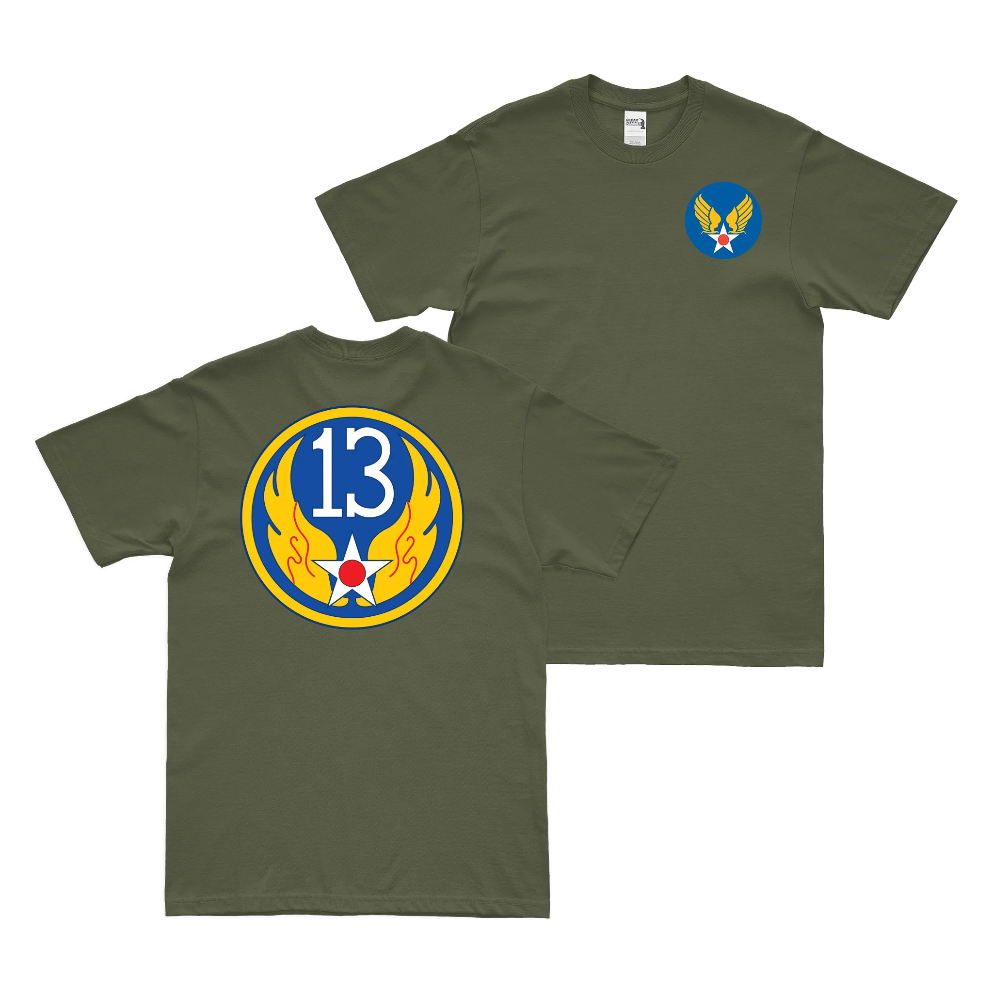Double-Sided Thirteenth Air Force USAAF WW2 T-Shirt - Image 2