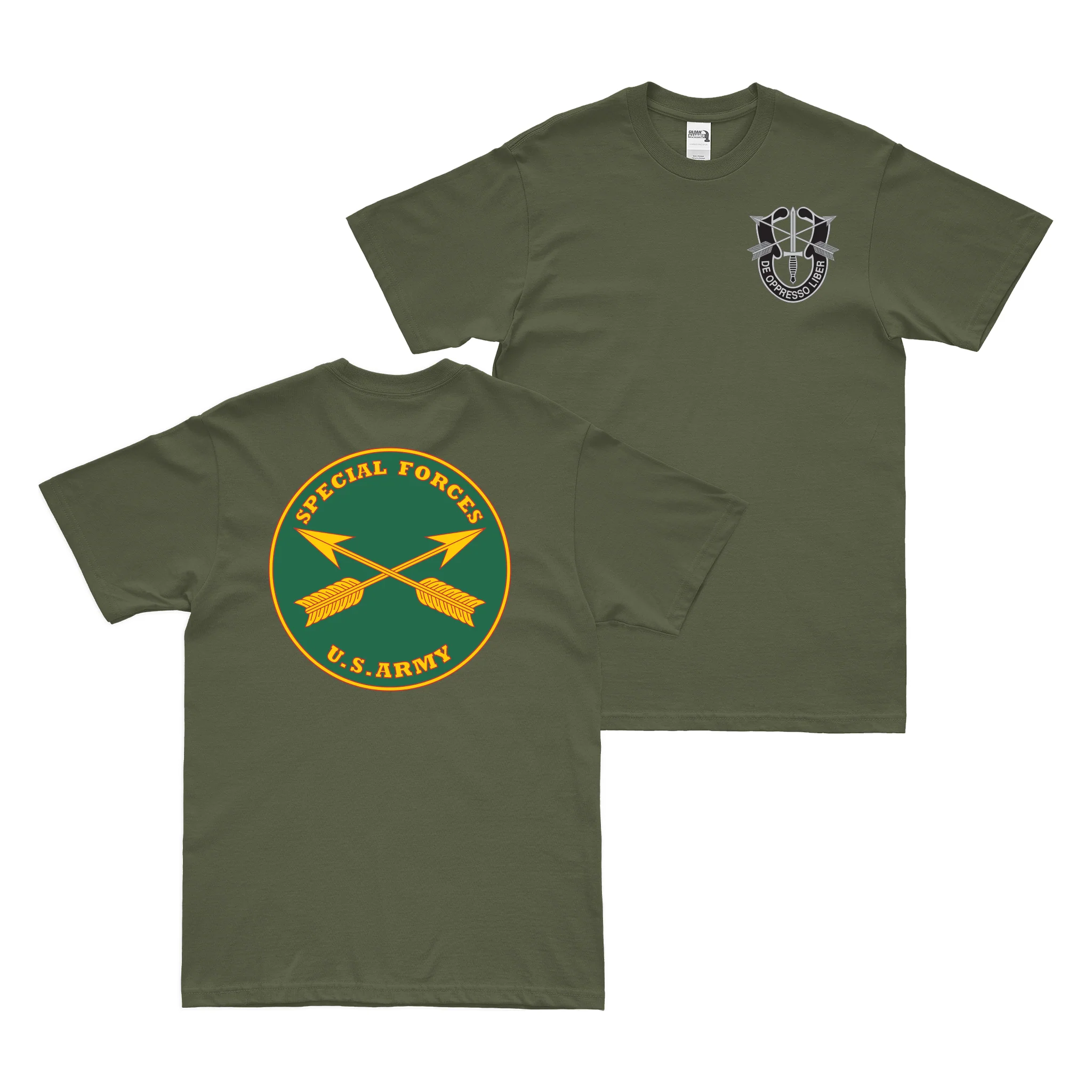 Double-Sided U.S. Army Special Forces Branch Plaque T-Shirt - Image 2