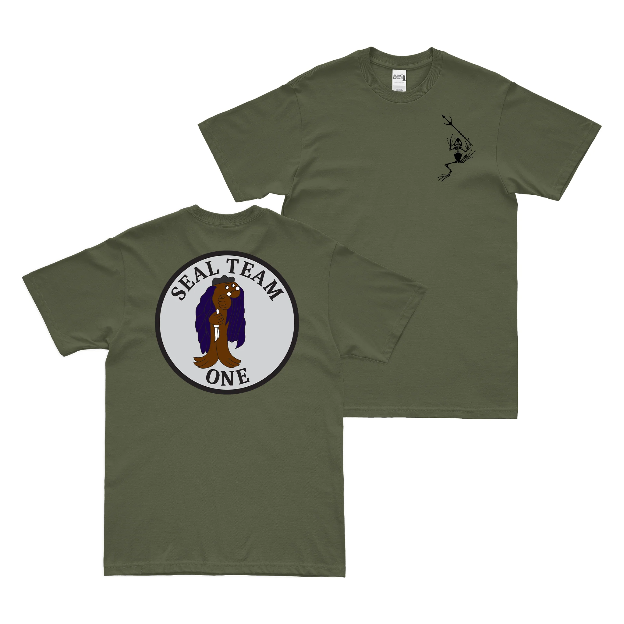Double-Sided U.S. Navy SEAL Team 1 Frogman T-Shirt - Image 2