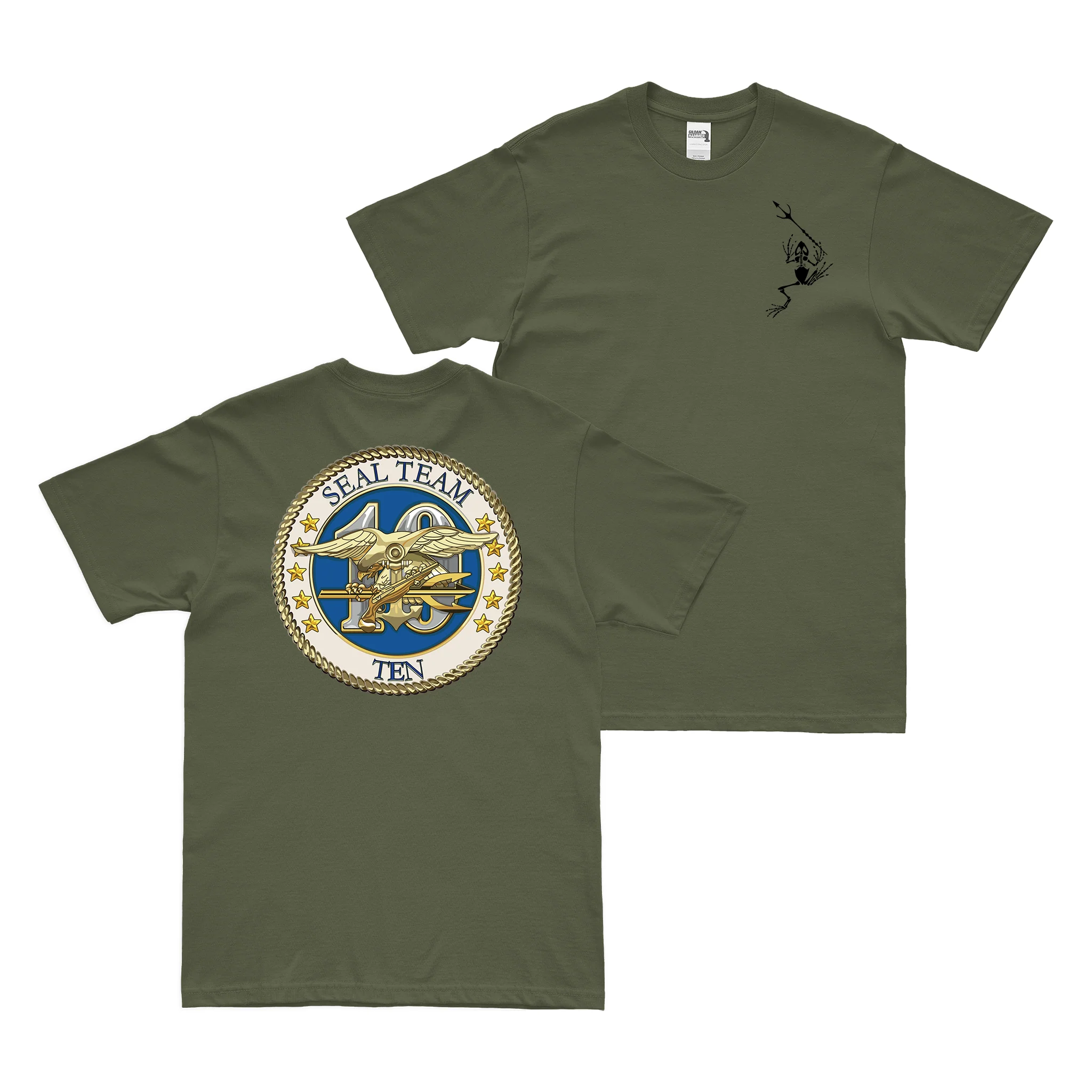 Double-Sided U.S. Navy SEAL Team 10 Frogman T-Shirt - Image 2
